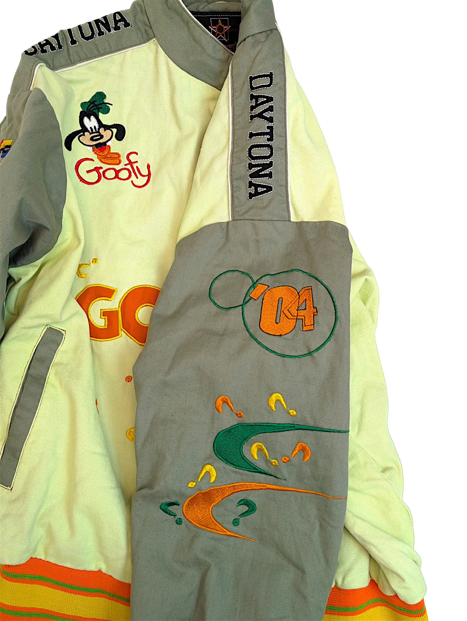 2004 Goofy x Daytona 500 NASCAR Bomber Jacket Kurtka Wyścigowa JH Designs