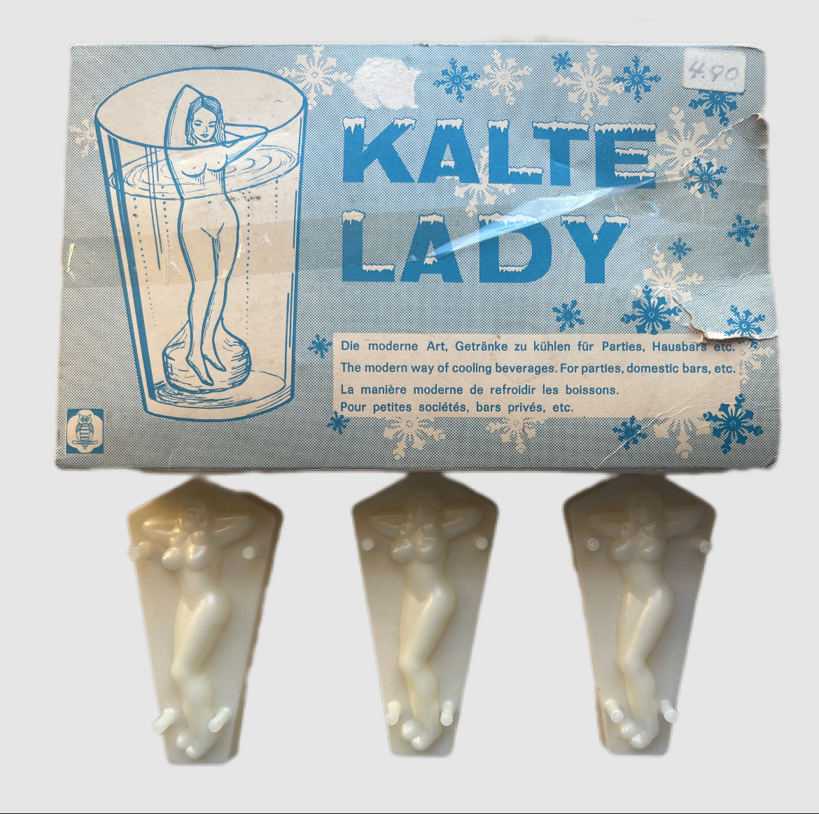 1970s Germany Kalte Lady Kolekcjonerskie foremki do lodu Ice Mold Lady Ice Cube Maker Tray