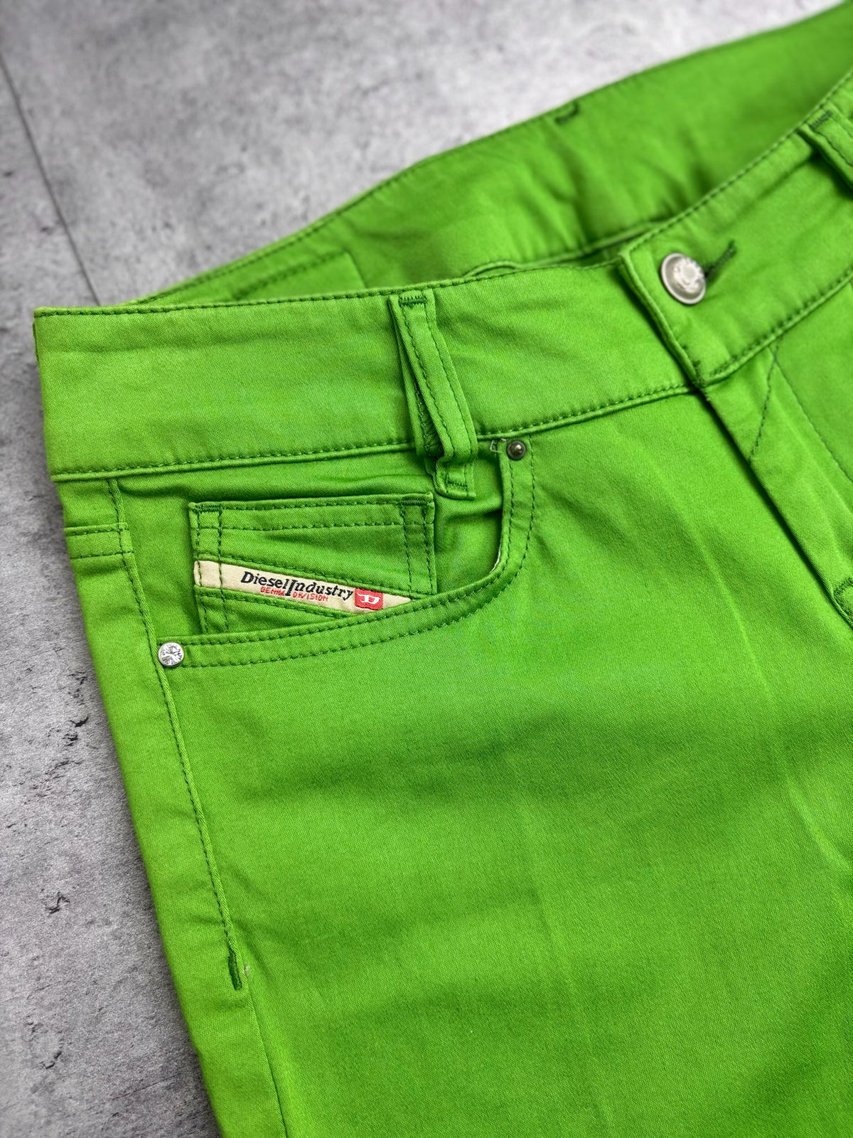 Diesel Vintage Flared Green Jeans Bootcut RARE Color Y2K