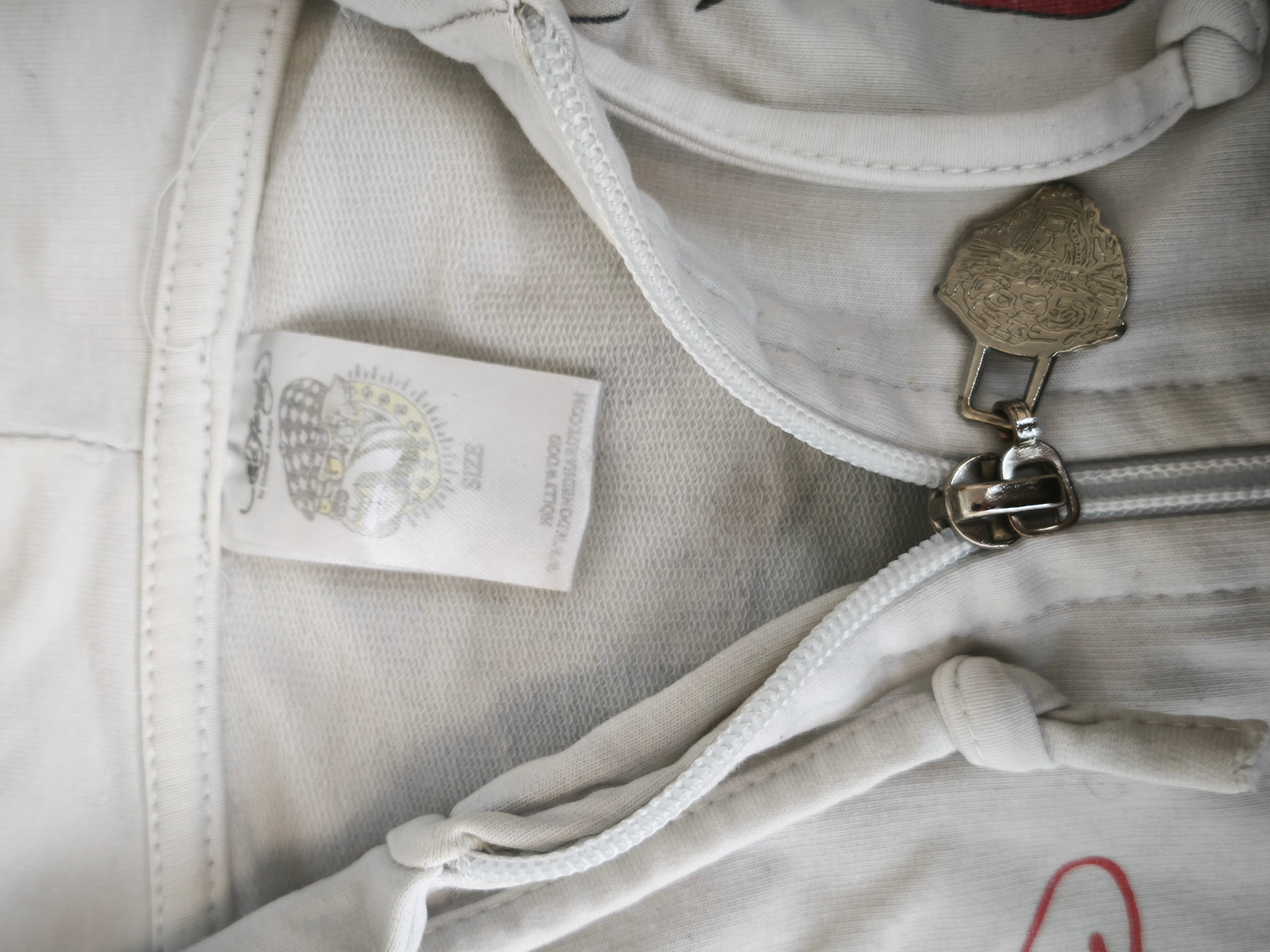 Ed Hardy Rare Bluza z kapturem rozpinana hoodie vintage y2k w serca błyszcząca bling Christian audigier