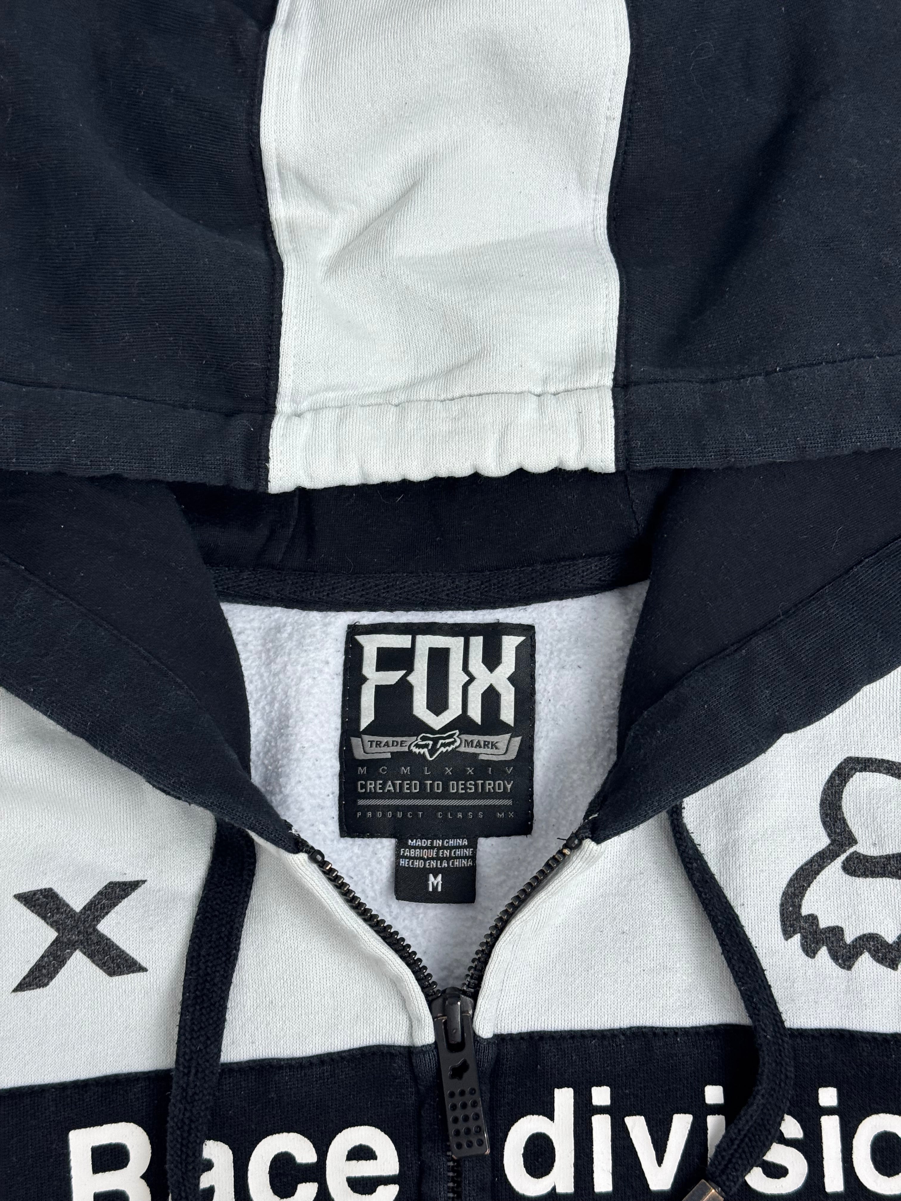 Fox Racing Bluza Wyścigowa y2k Rozpinana z Kapturem 2000s Vintage