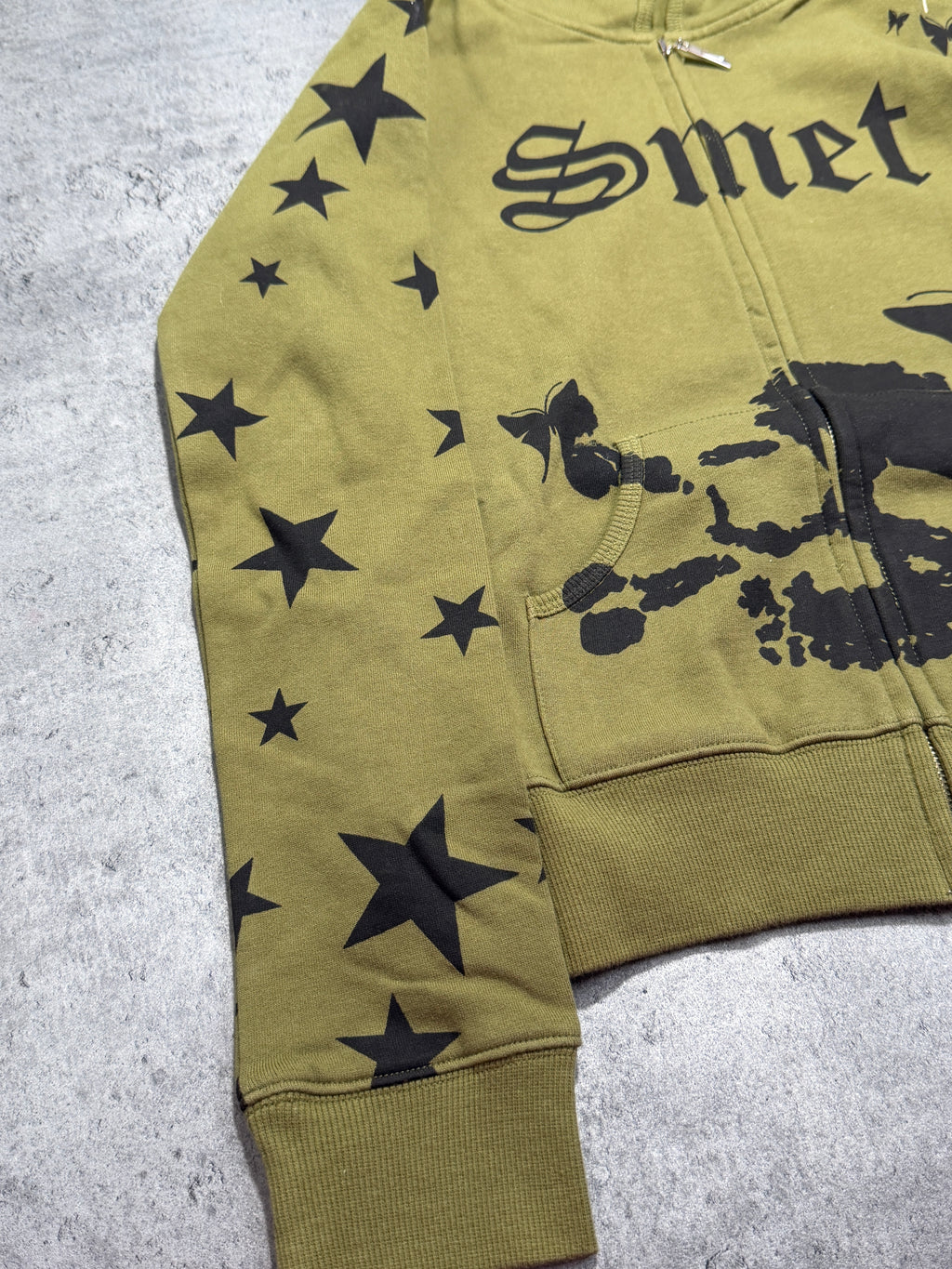 2000s Smet by Christian Audigier zip up skull hoodie swag new