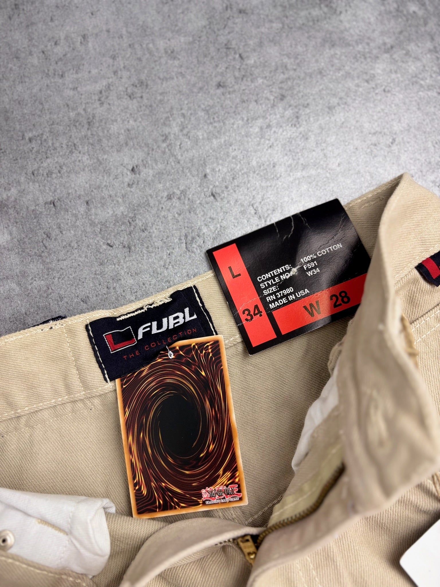 FUBU Y2K Carpenter Pants Jeans Beige Baggy Spodnie Skater 00s Workwear