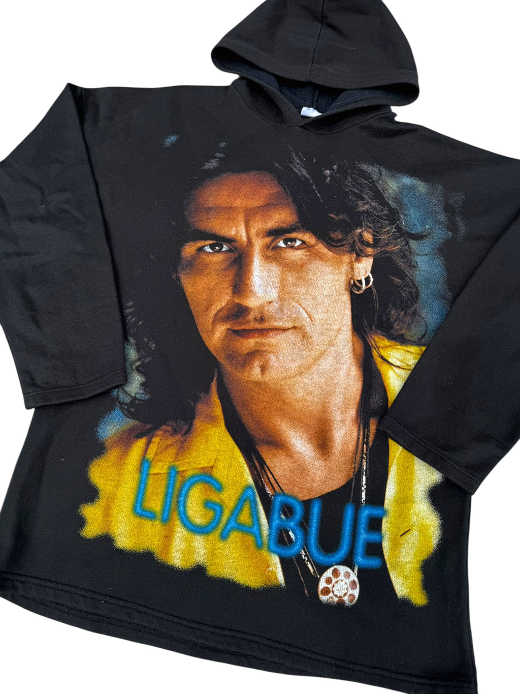 Ligabue 90s Double Sided Graphic Vintage Merch Oversized Band Music Italian Hoodie Bluza Zespołowa