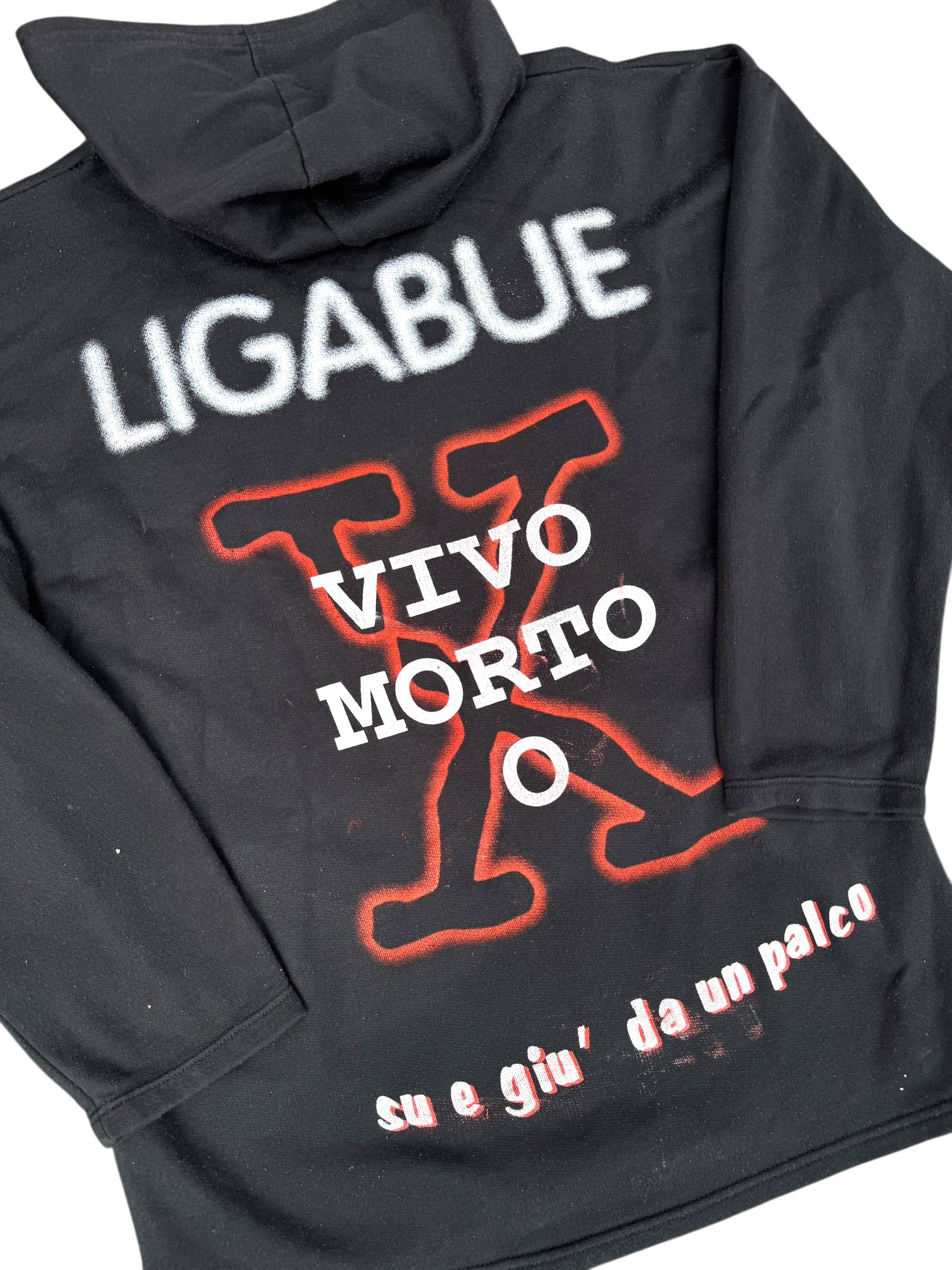 Ligabue 90s Double Sided Graphic Vintage Merch Oversized Band Music Italian Hoodie Bluza Zespołowa