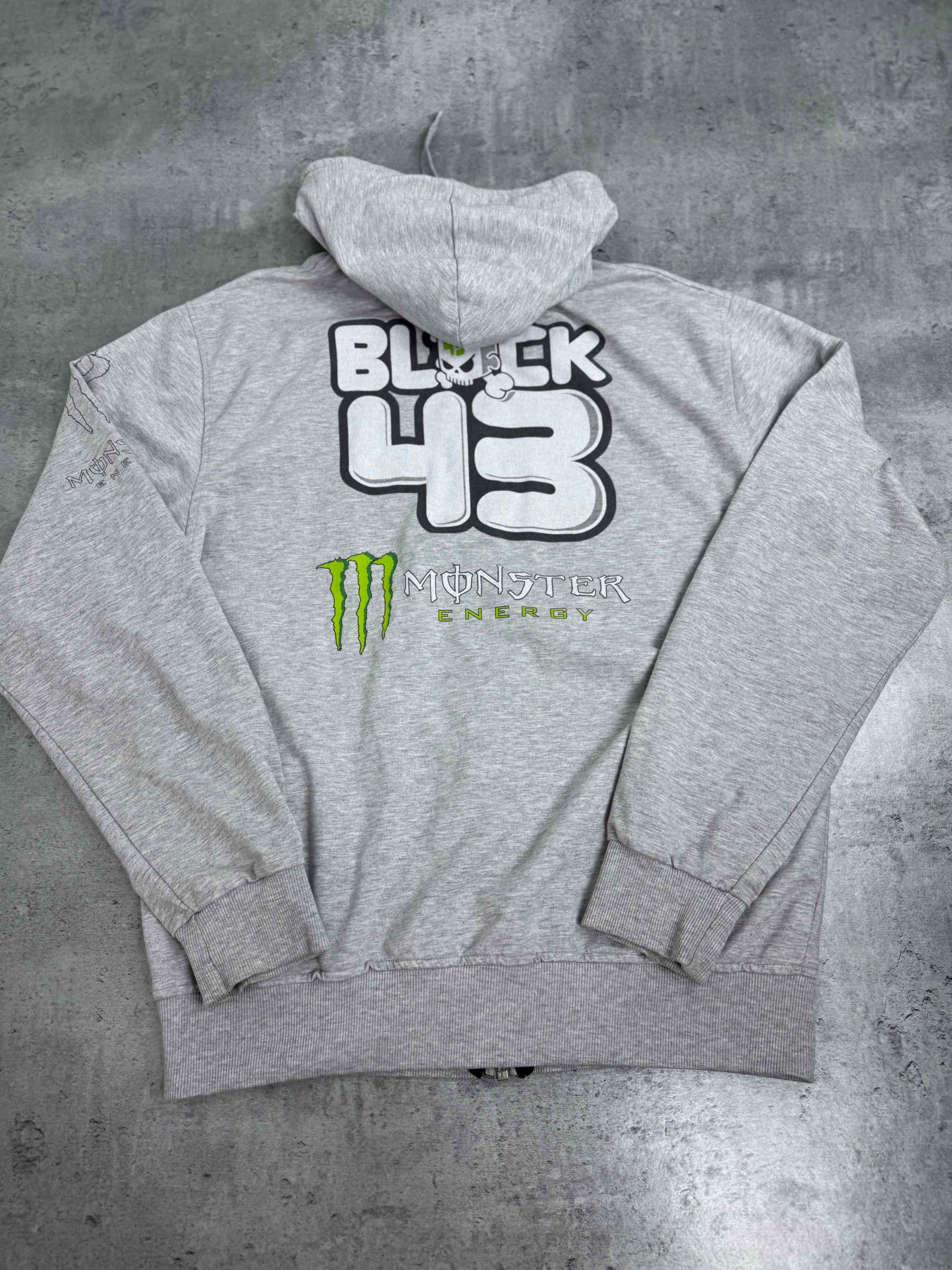 Monster Energy Block Racing bluza z kapturem y2k vintage rozpinana