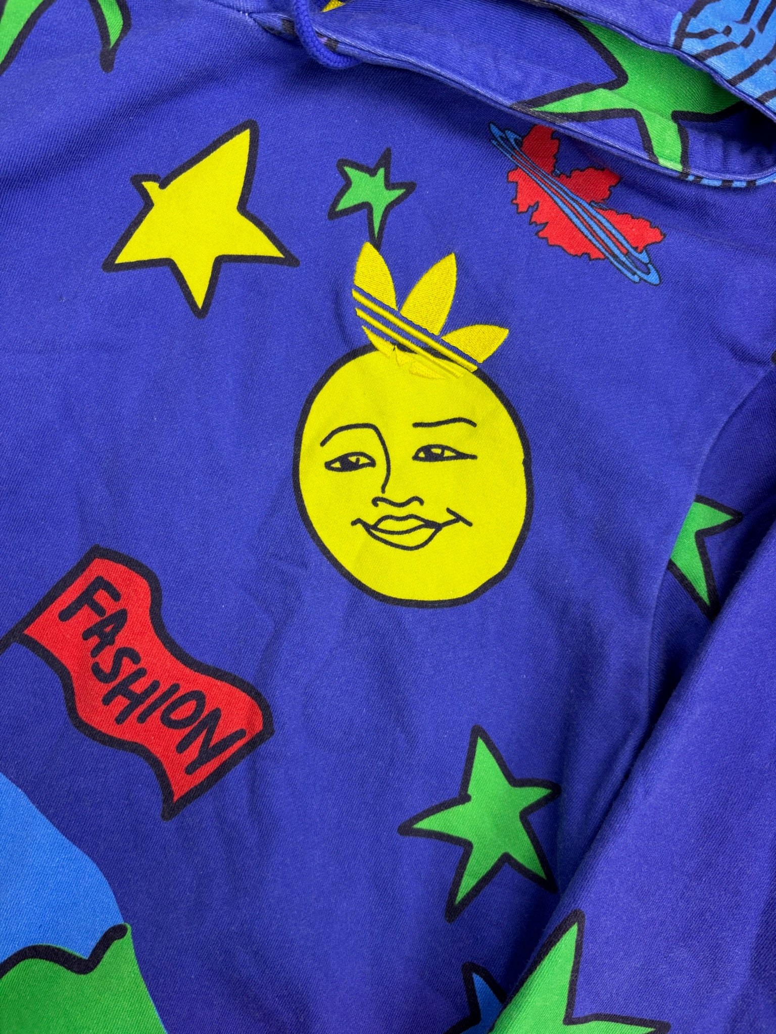 Adidas x Kerwin Frost AOP Psychodelic Cartoon Abstract Hoodie Graphic Collaboration Art RARE