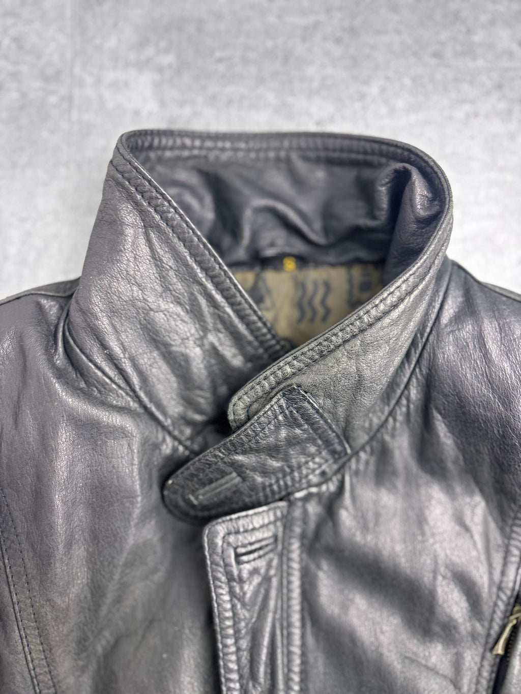 90s Leather Bomber Jacket Flight Skórzana Kurtka Naturalna Rozpinana