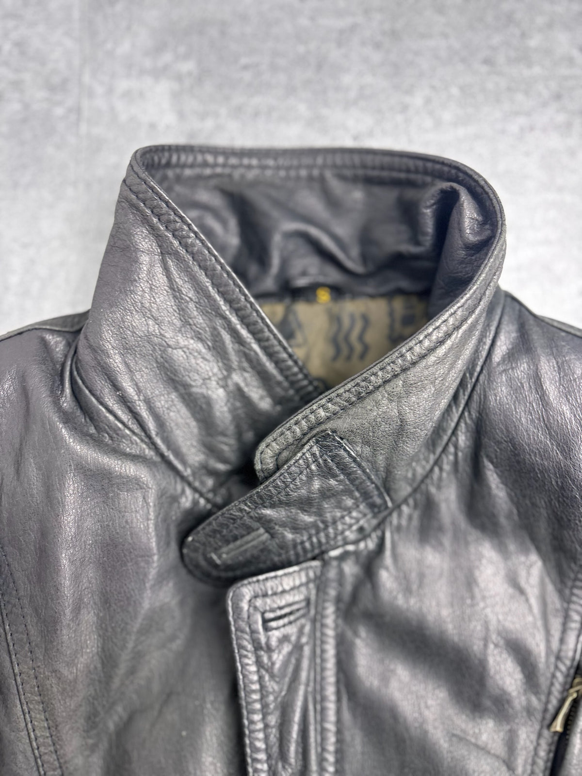 90s Leather Bomber Jacket Flight Skórzana Kurtka Naturalna Rozpinana