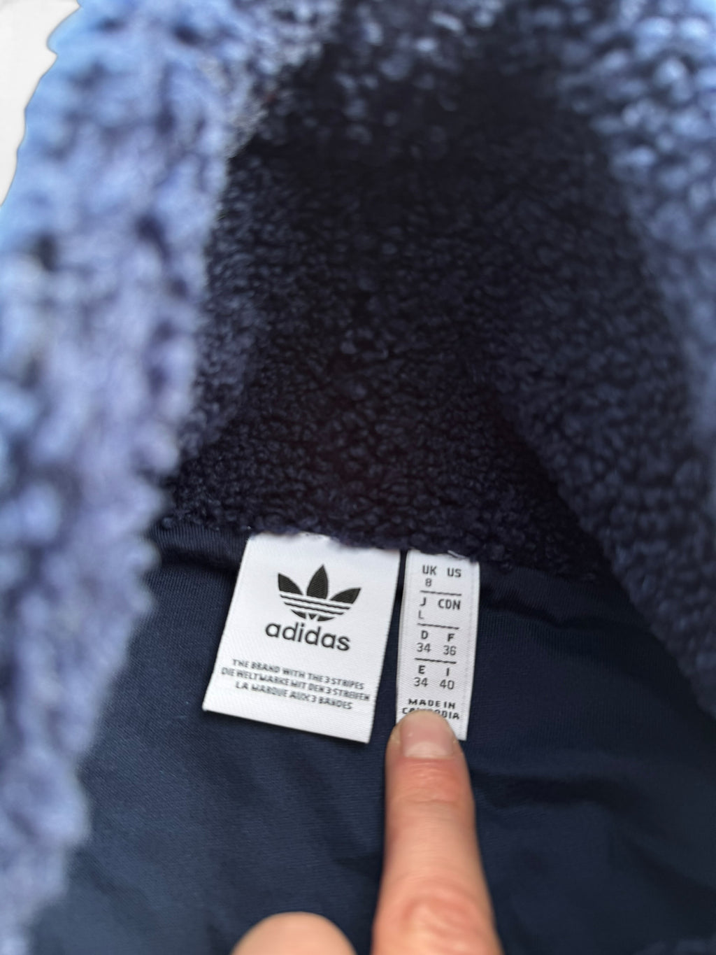 Adidas Sherpa Teddy Cropped Hoodie bluza z kapturem fioletowa cozy oversized