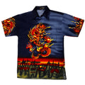 Y2K Japan Style Yisidun Fuzhuang Dragon Graphic Button Up Shirt koszula z krótkim rękawem