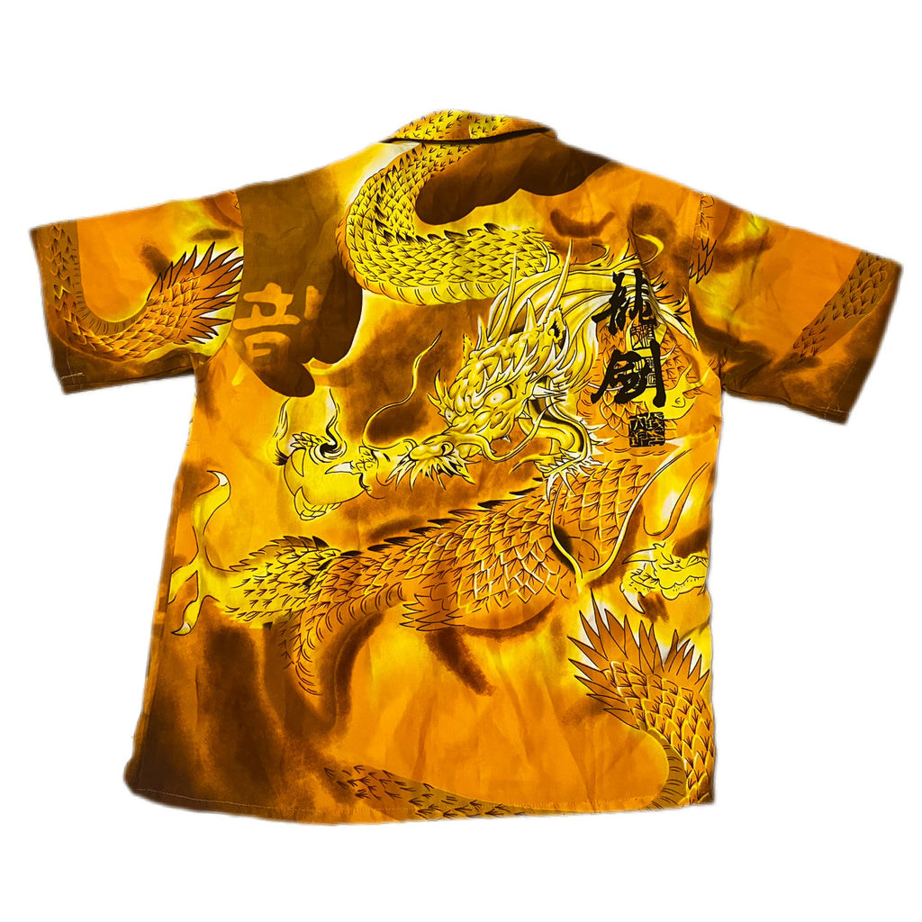 Y2k japan style fullprint Koszula ze smokiem button up Dragon Shirt