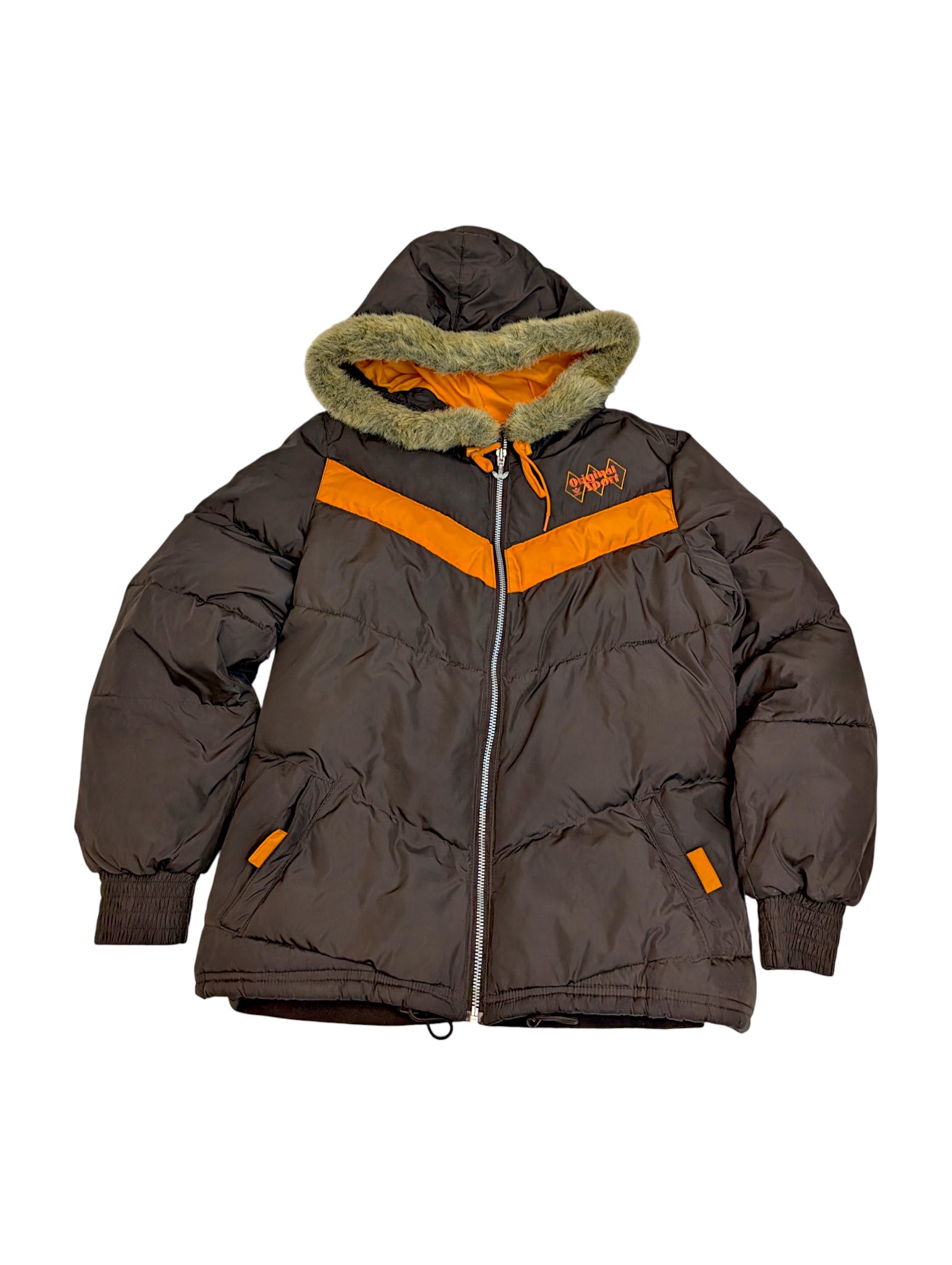 2006 Adidas Puffer Kurtka Puchowa z futerkiem na kapturze y2k