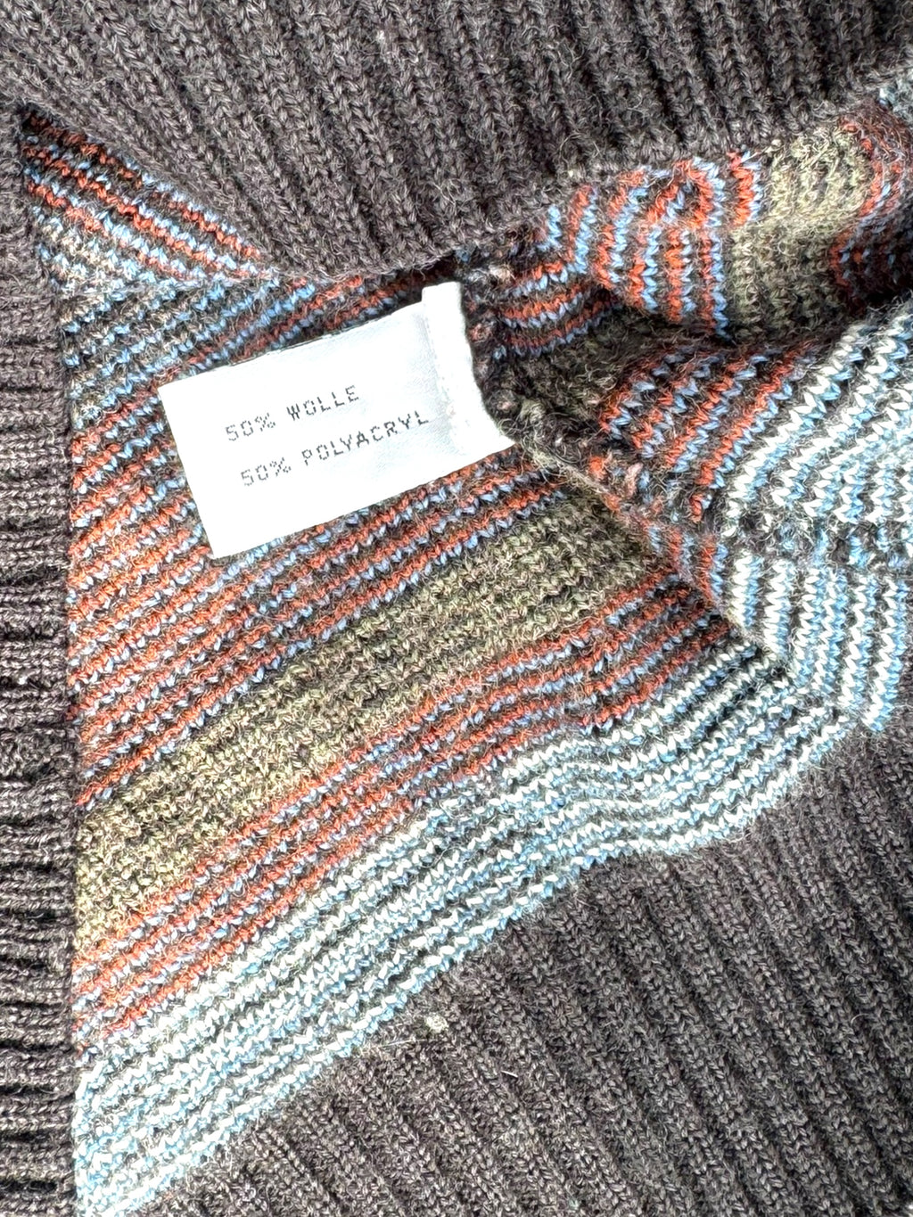 San Marco Vintage AOP Sweter Jumper Wełniany Pullover 90s we wzory geometryczne
