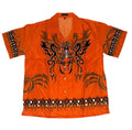 Y2K 2000s Dragon Tribal Button Up Shirt Fullprint koszula ze smokiem oldschool tattoo style Trailer Park Boys Ricky