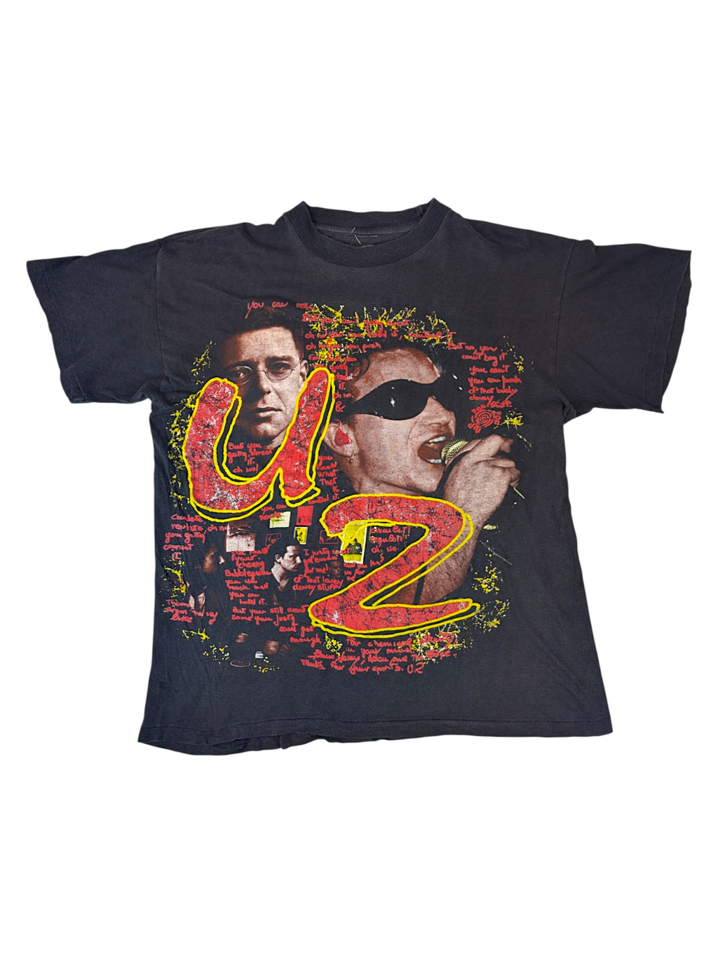 U2 Vintage Band 90s Single Stiched Rap Tee Koszulka z nadrukiem muzyka koncertowa
