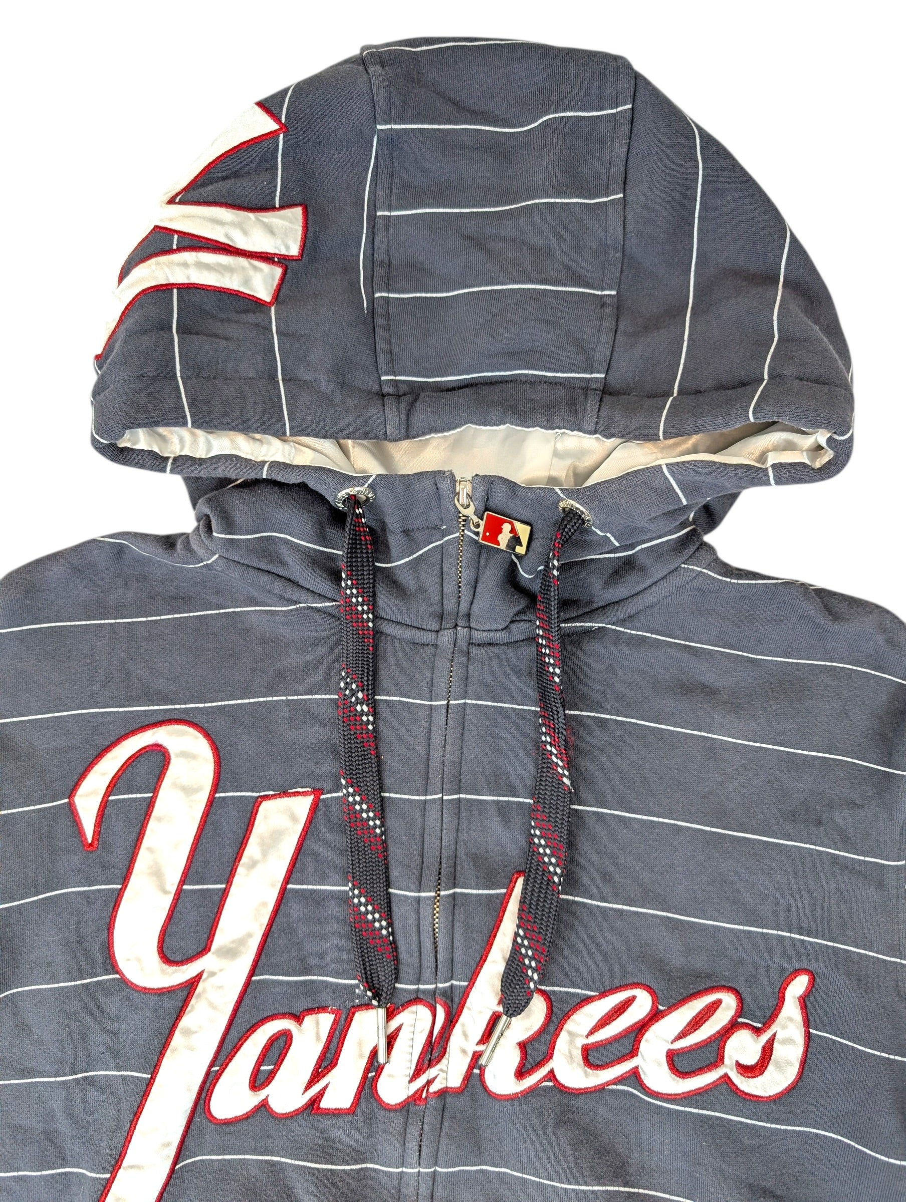 New York Yankees Y2K Zip Up hooded fleece 2000s mlb baseball
