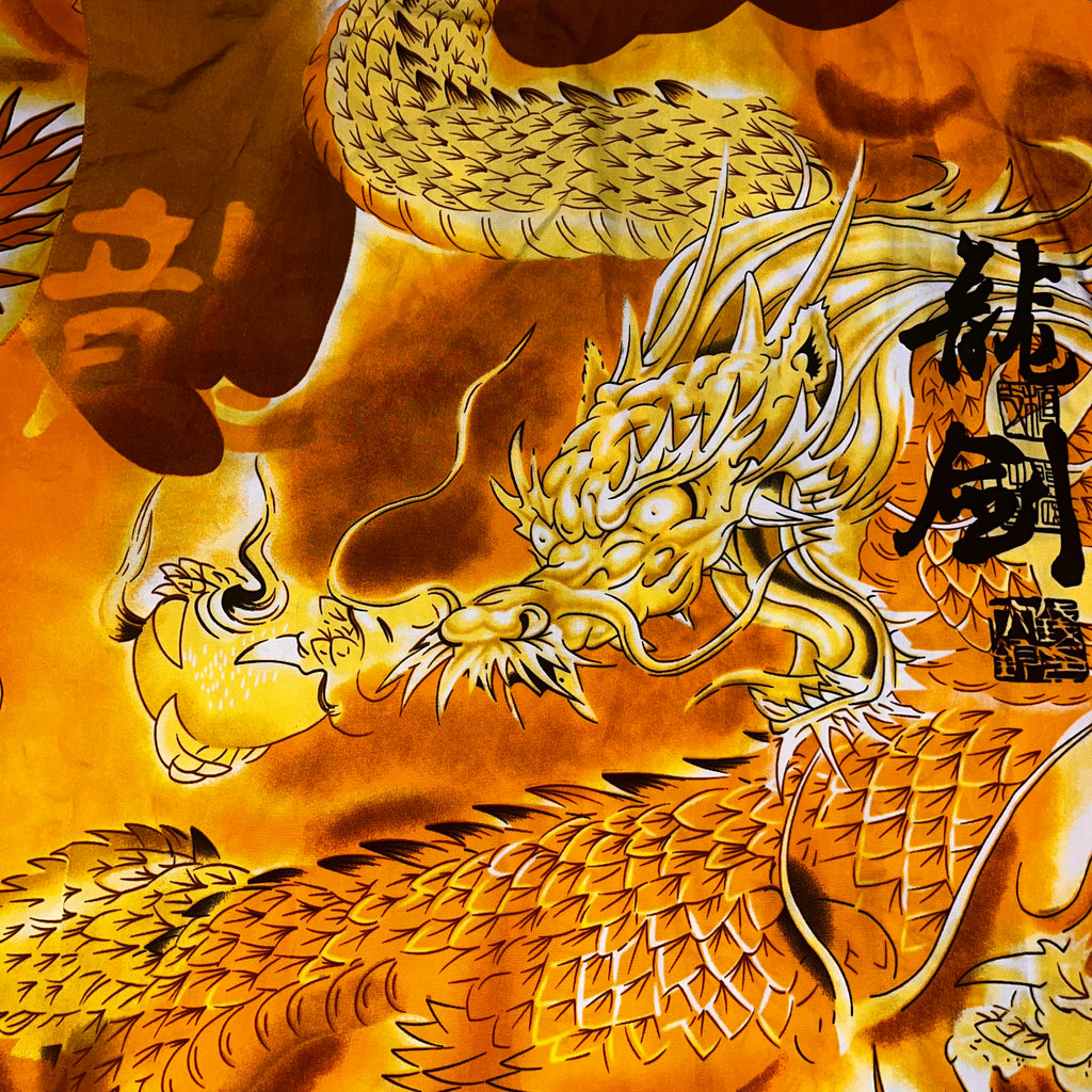 Y2k japan style fullprint Koszula ze smokiem button up Dragon Shirt