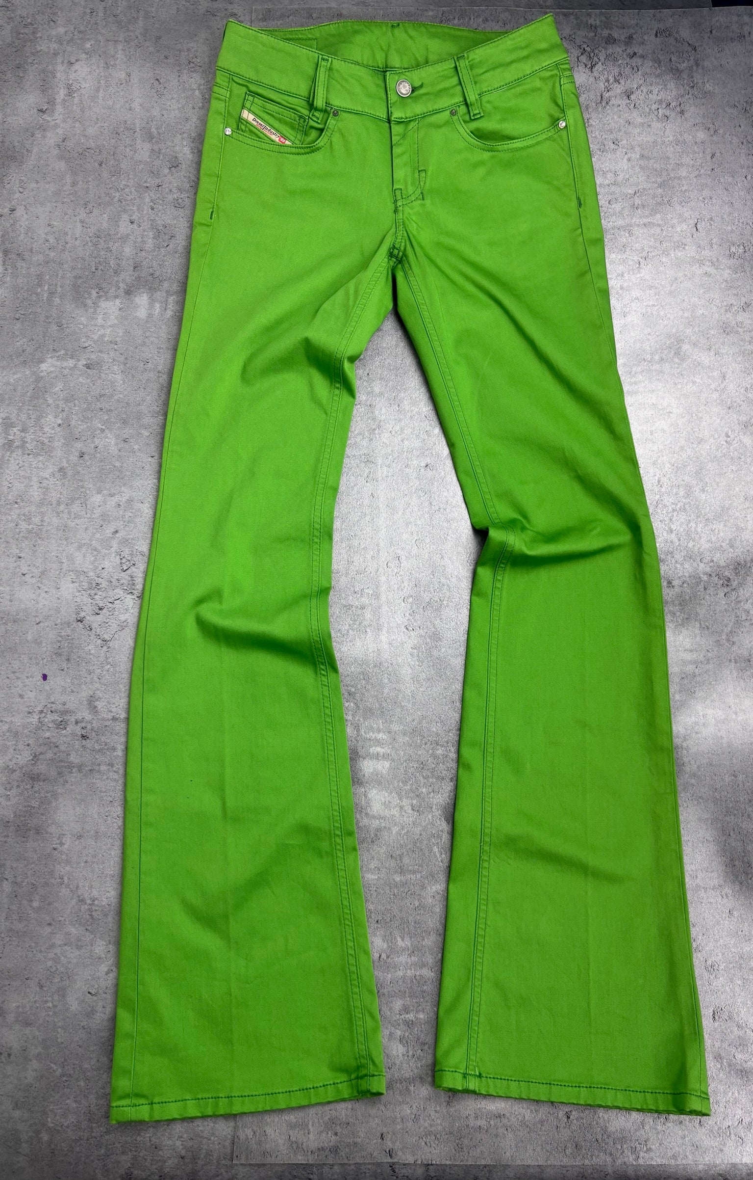 Diesel Vintage Flared Green Jeans Bootcut RARE Color Y2K