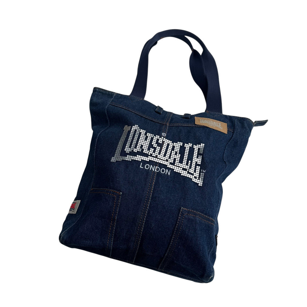 Lonsdale vintage torba jeansowa torebka y2k błyszcząca retro bling Britney Spears