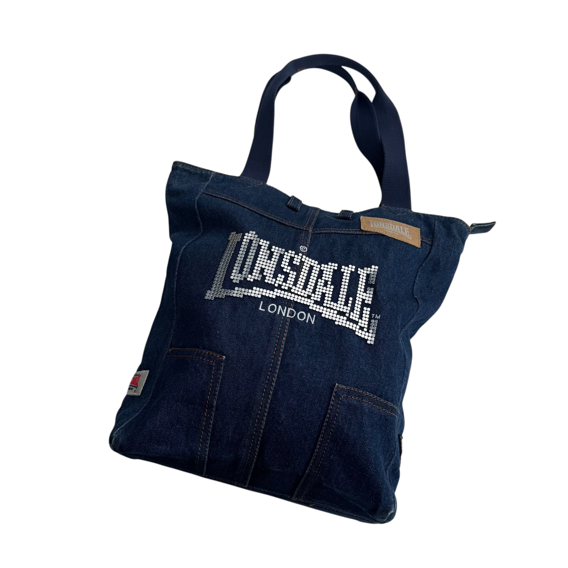 Lonsdale vintage torba jeansowa torebka y2k błyszcząca retro bling Britney Spears