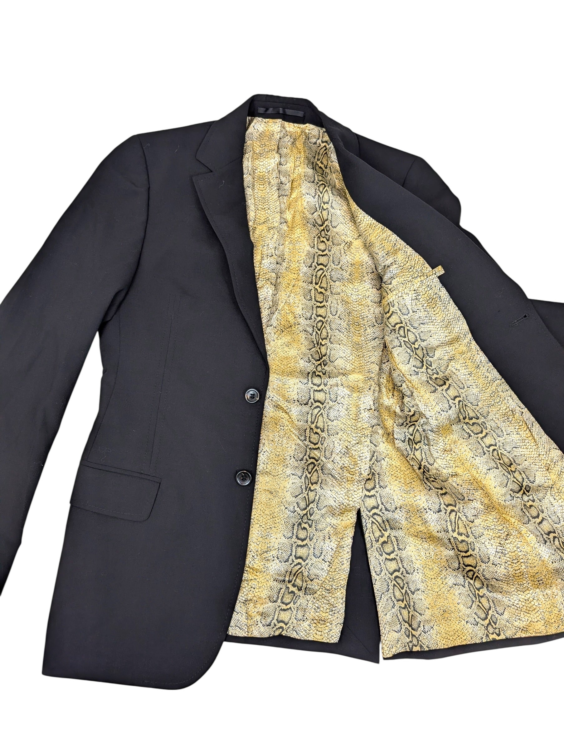 Just Cavalli Roberto Marynarka Wełniana wełniana podszewka snake lining żakiet