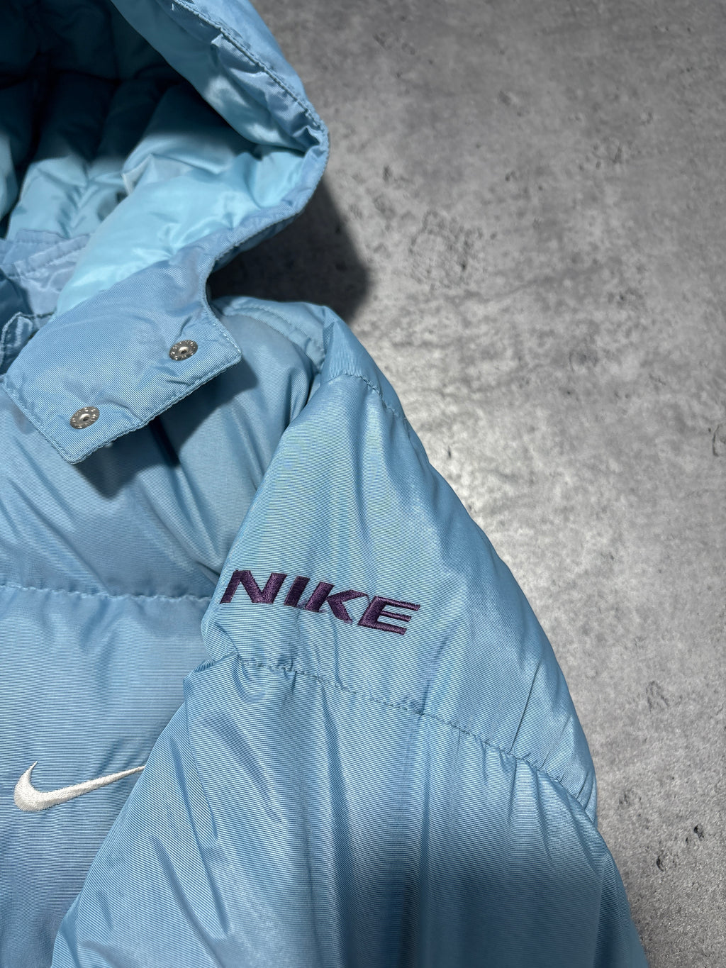 90s NIKE puffer jacket kurtka puchowa baby blue