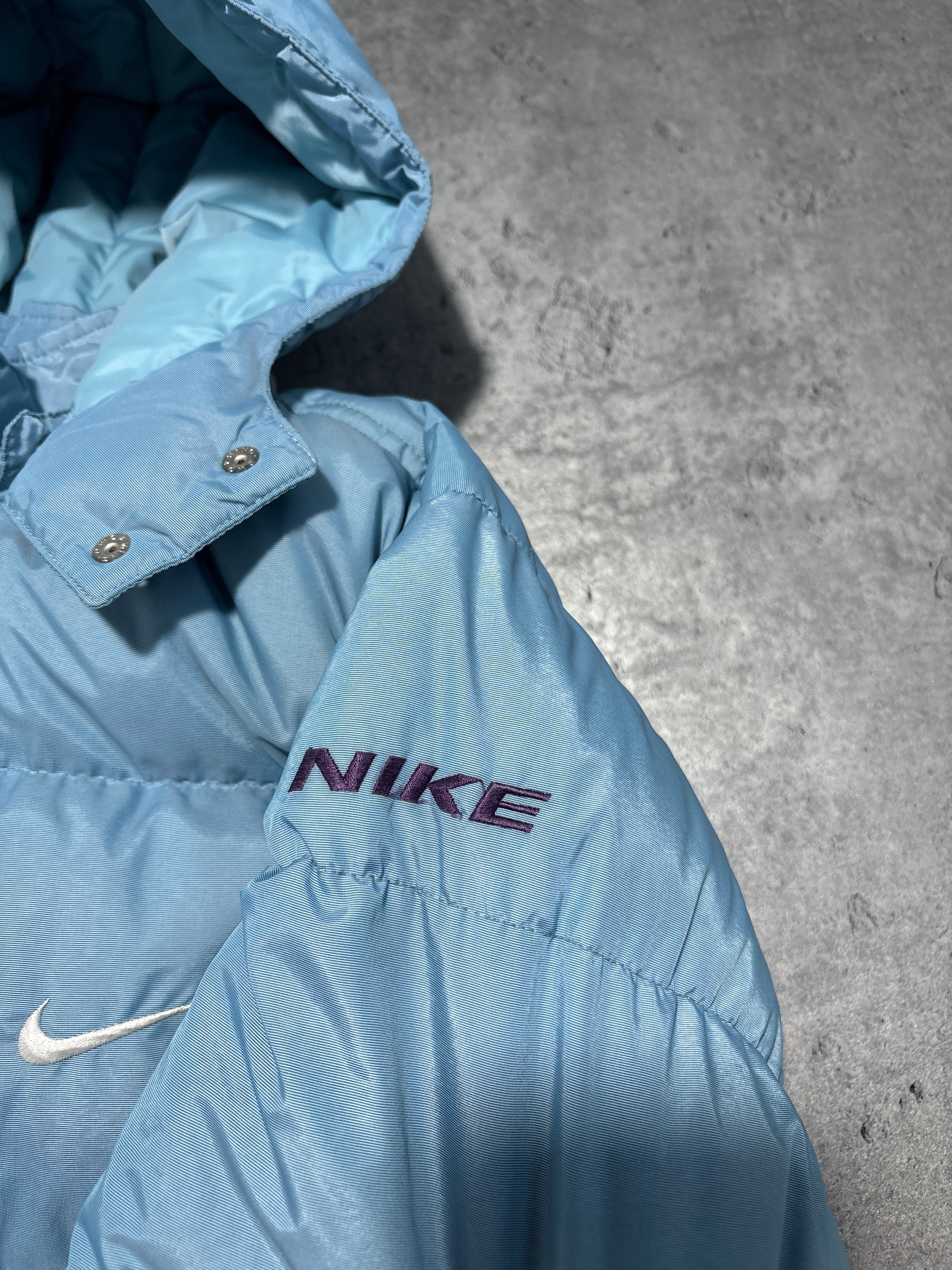 90s NIKE puffer jacket kurtka puchowa baby blue