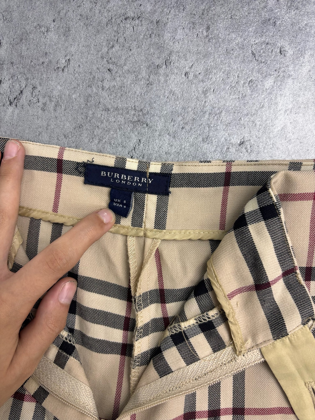 RARE Burberry 100% Wool Flared Pants Premium Designer HighEnd Checkered Spodnie Eleganckie Wełniane