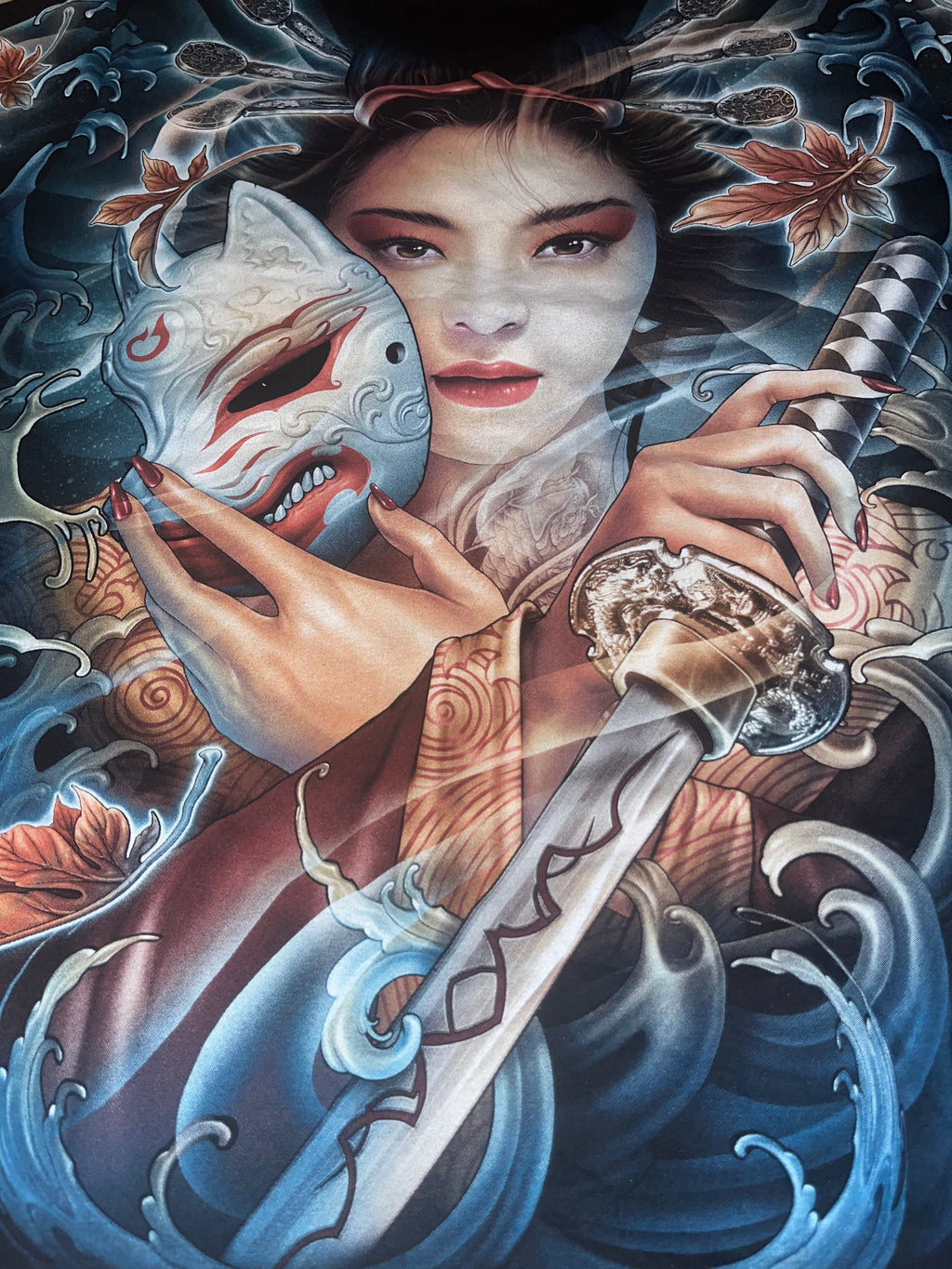 Overprint Geisha Fantasy Tattoo t-shirt Caballo dwustronna koszulka early 2000s