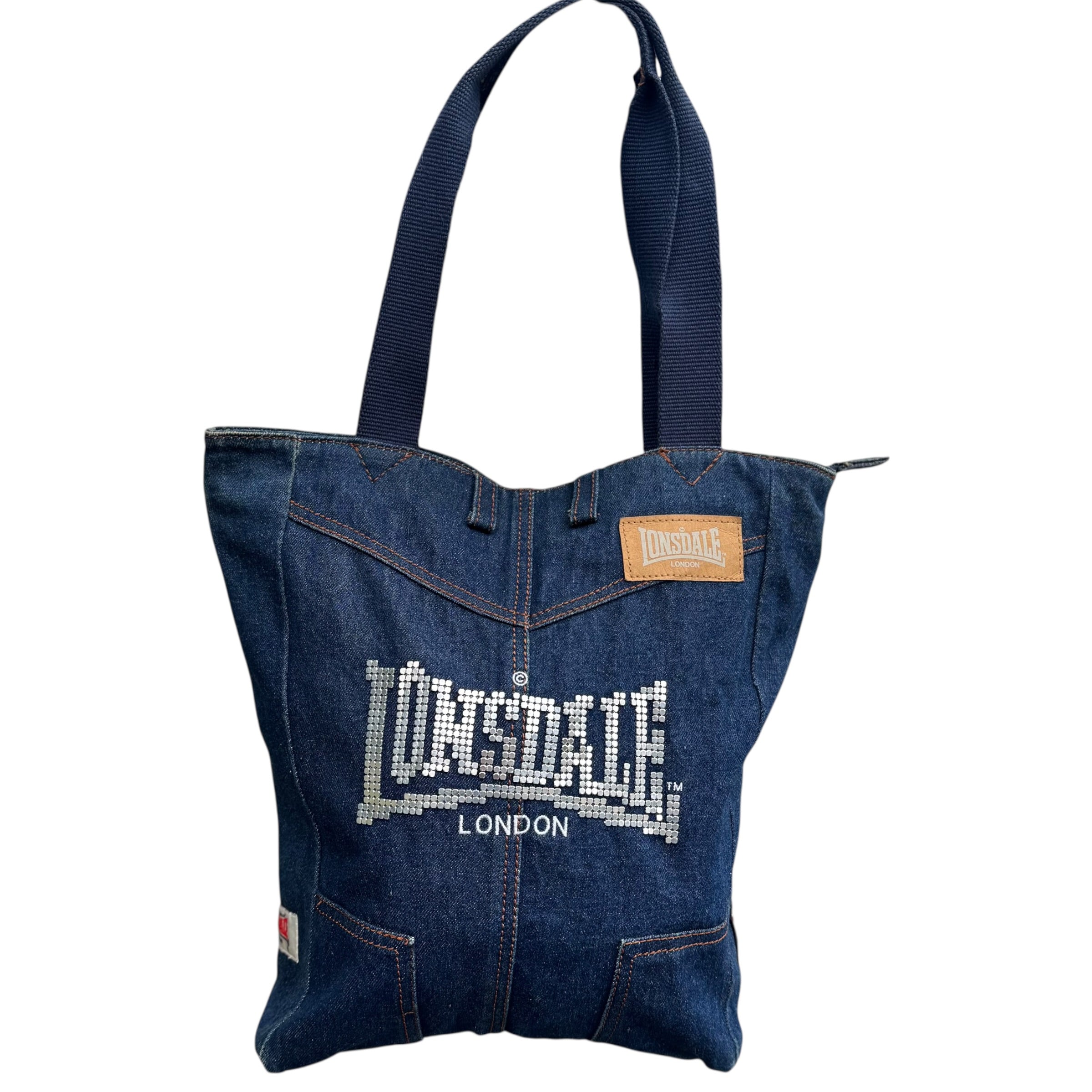 Lonsdale vintage torba jeansowa torebka y2k błyszcząca retro bling Britney Spears