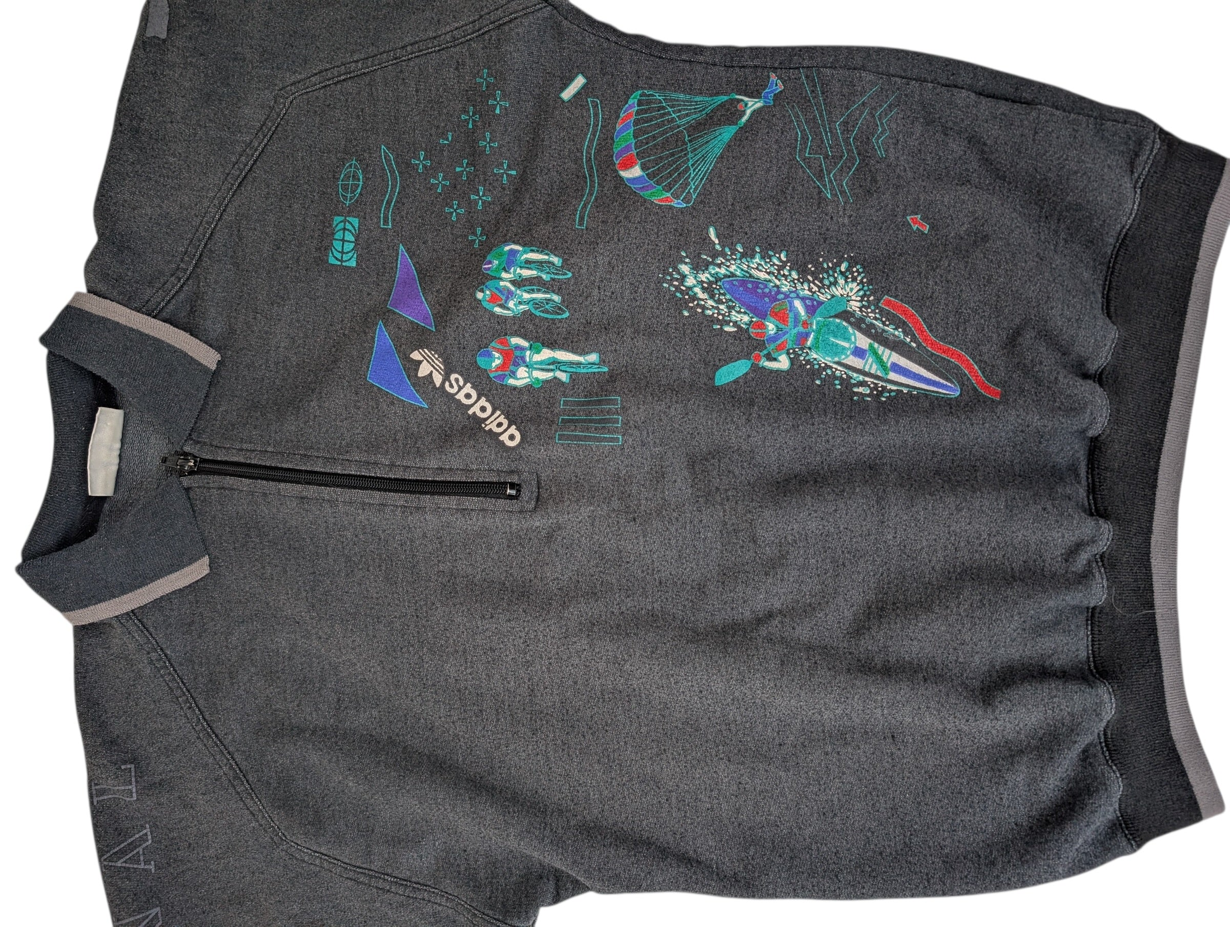 Adidas 90s rare bluza z nadrukiem crewneck pullover vintage
