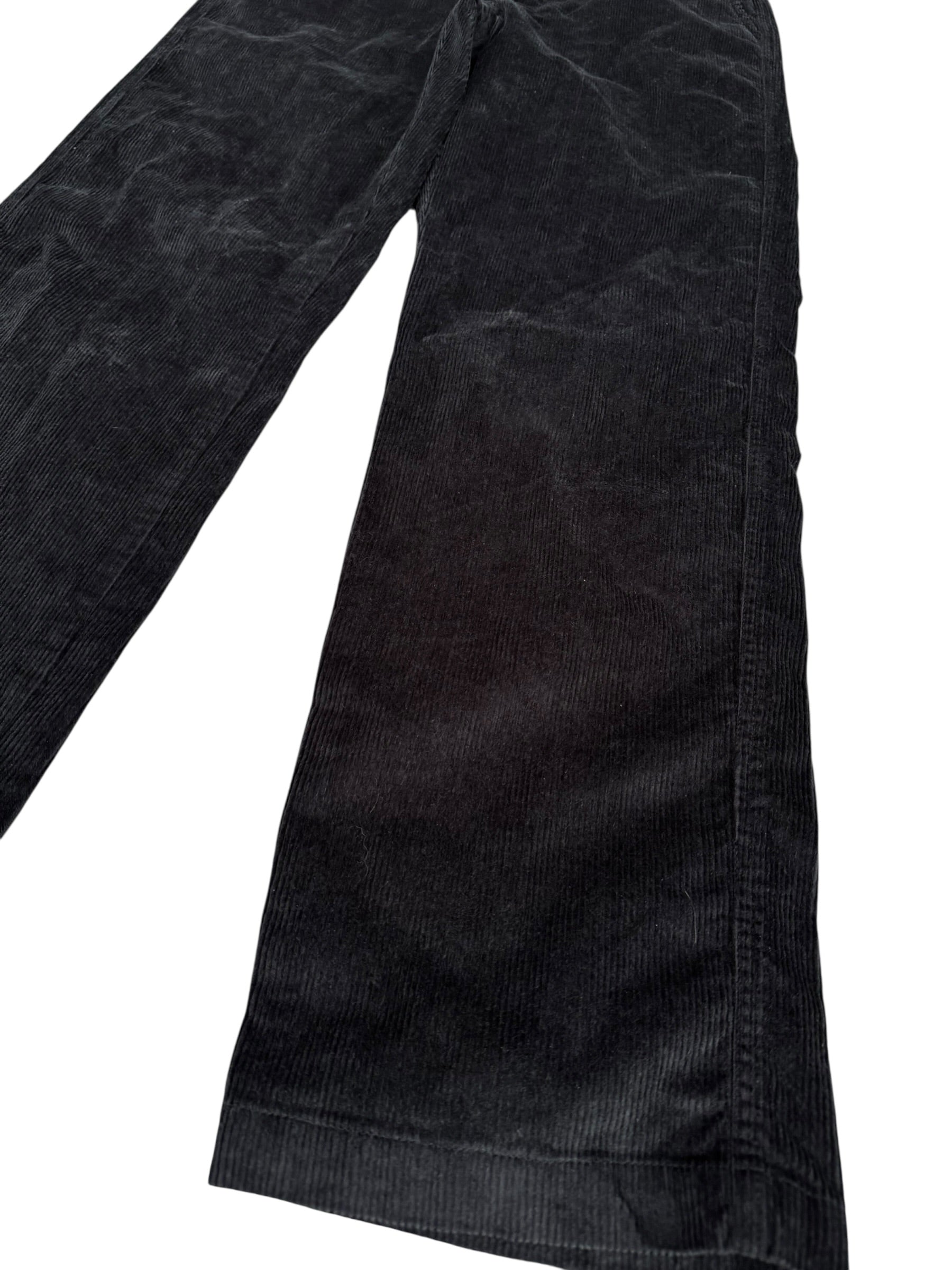 Calvin Klein 90s Straight Spodnie Sztruksowe Czarne Proste Szerokie Eleganckie
