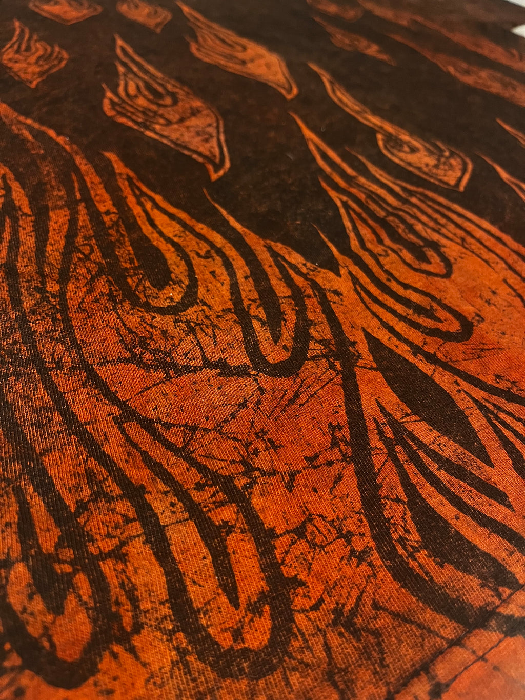 1990s Kiss band koncertowy t-shirt koszulka overprint flames płomienie