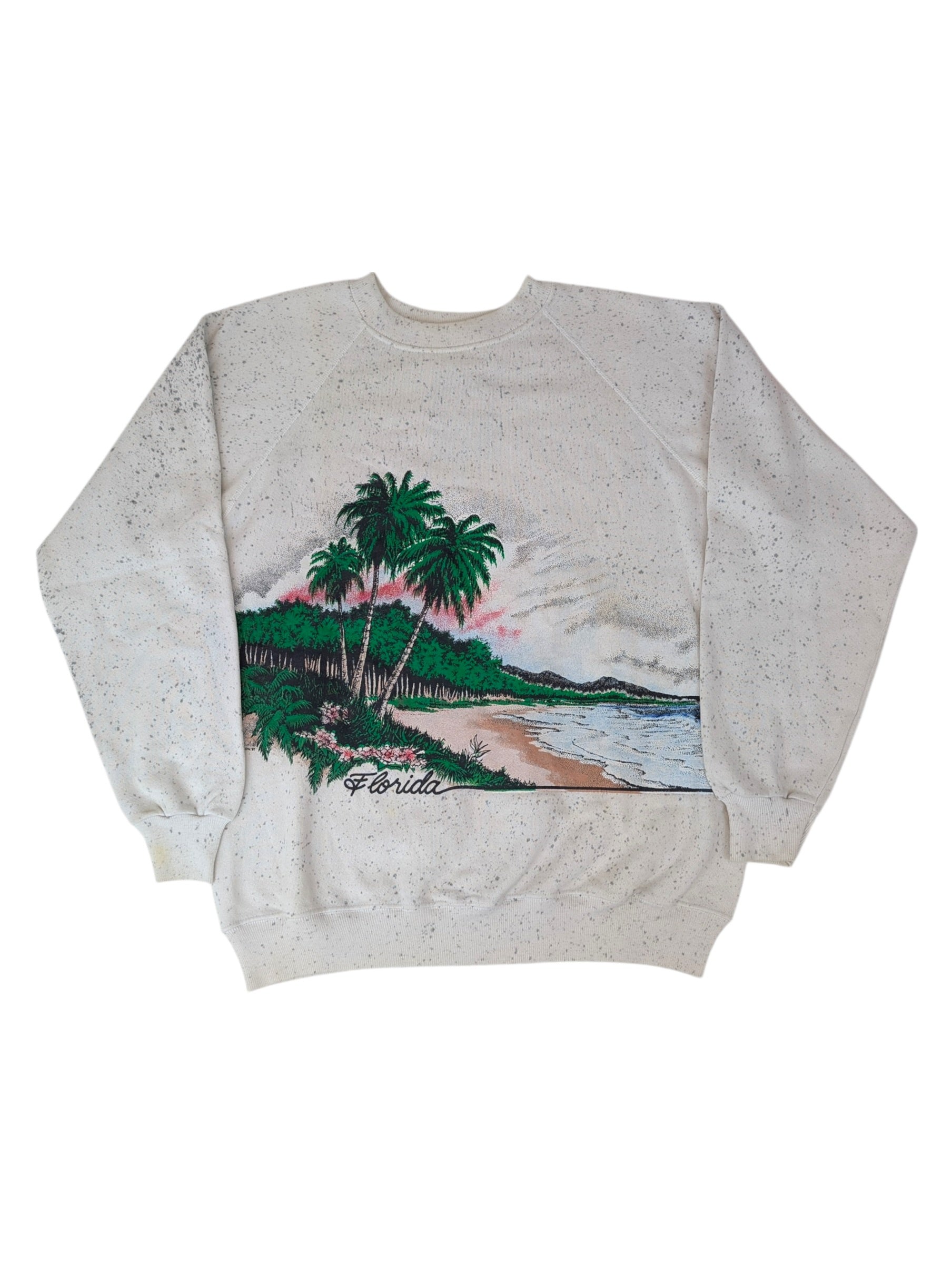 1987 Florida All Over Print AOP Vintage Graphic Pullover Sweatshirt American Souvenir
