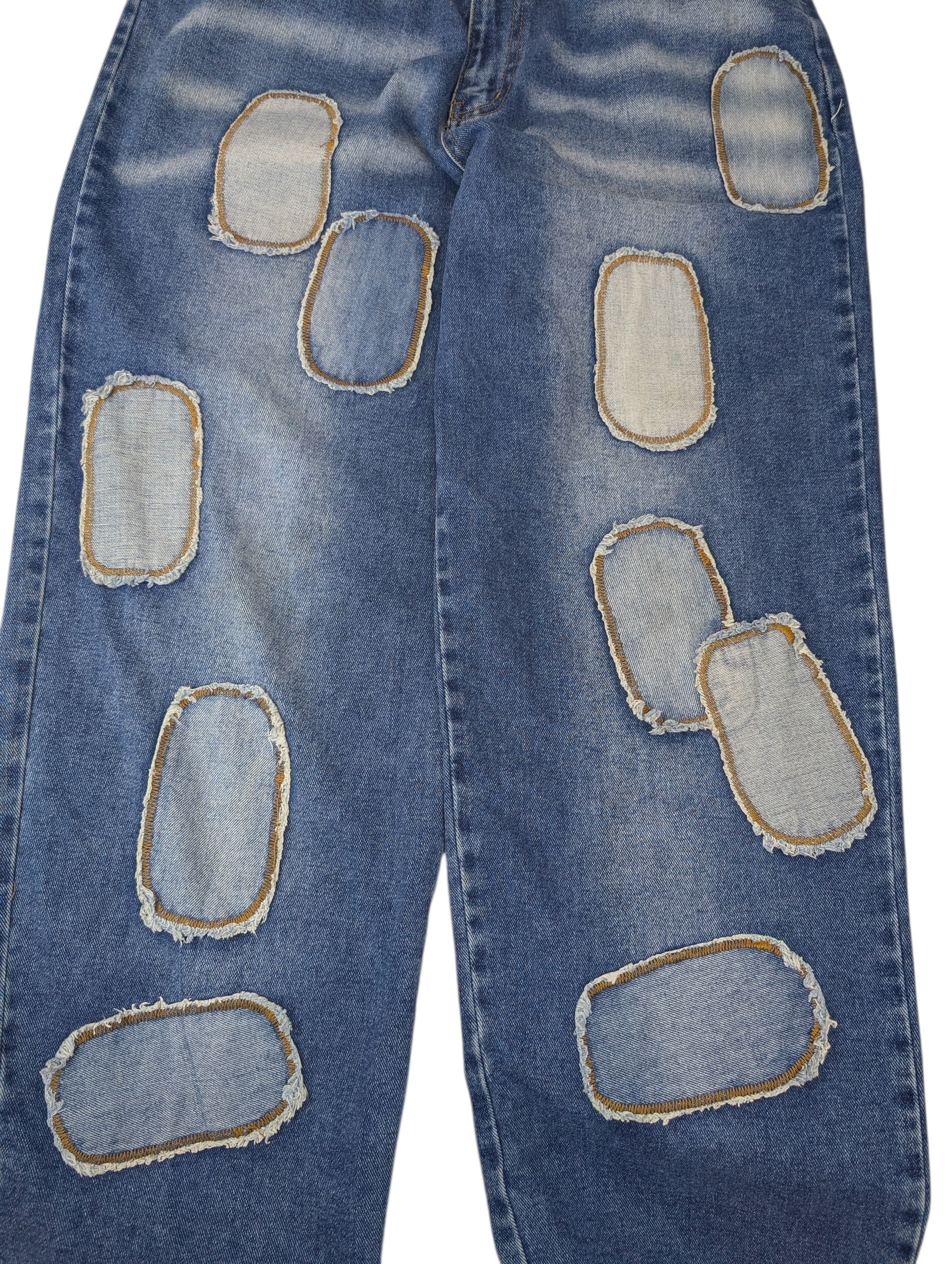 Akademiks y2k vintage baggy skater spodnie jeansy jeansowe patchwork