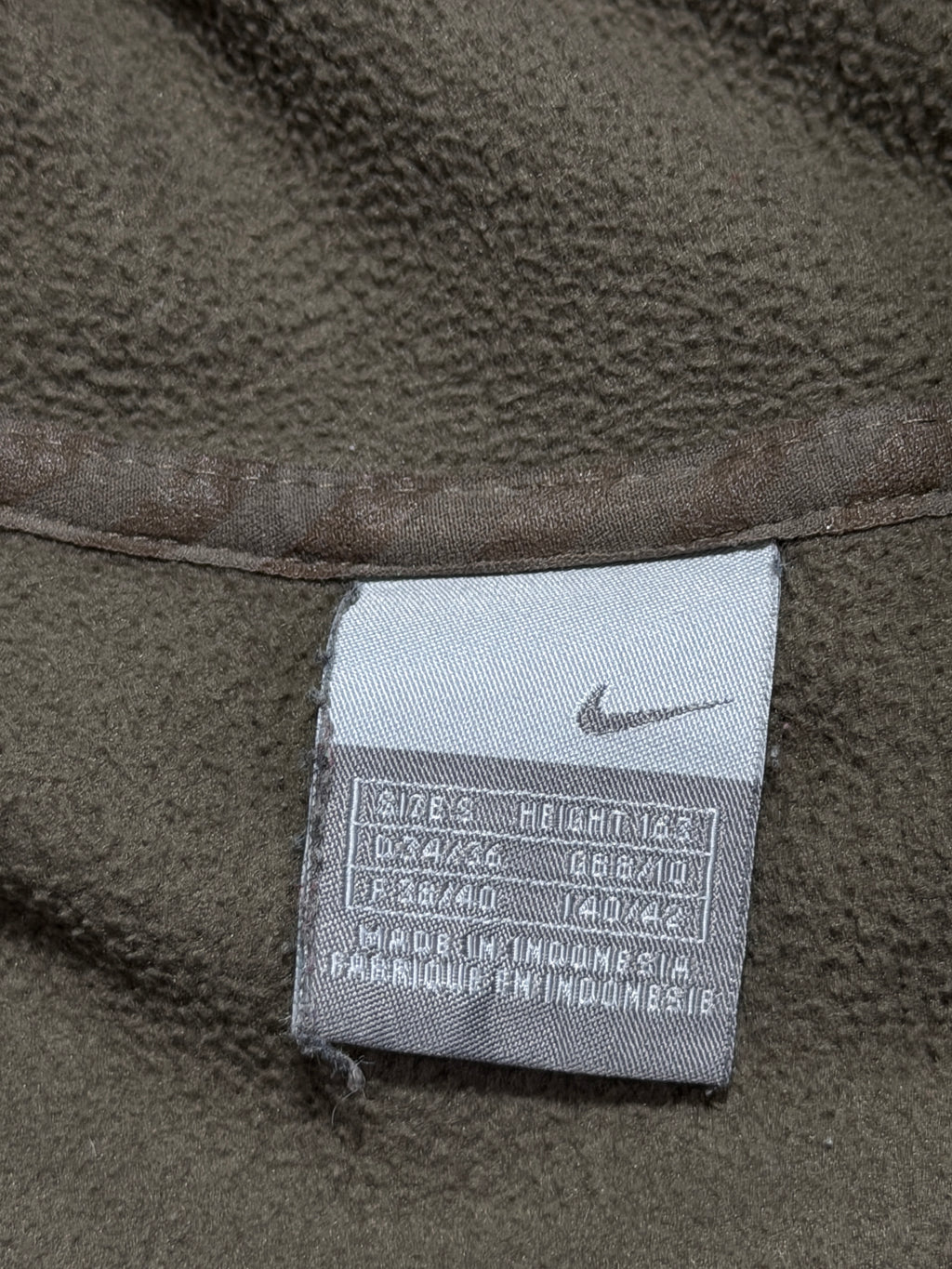 Nike 2000s zip up hoodie polar bluza z kapturem khaki