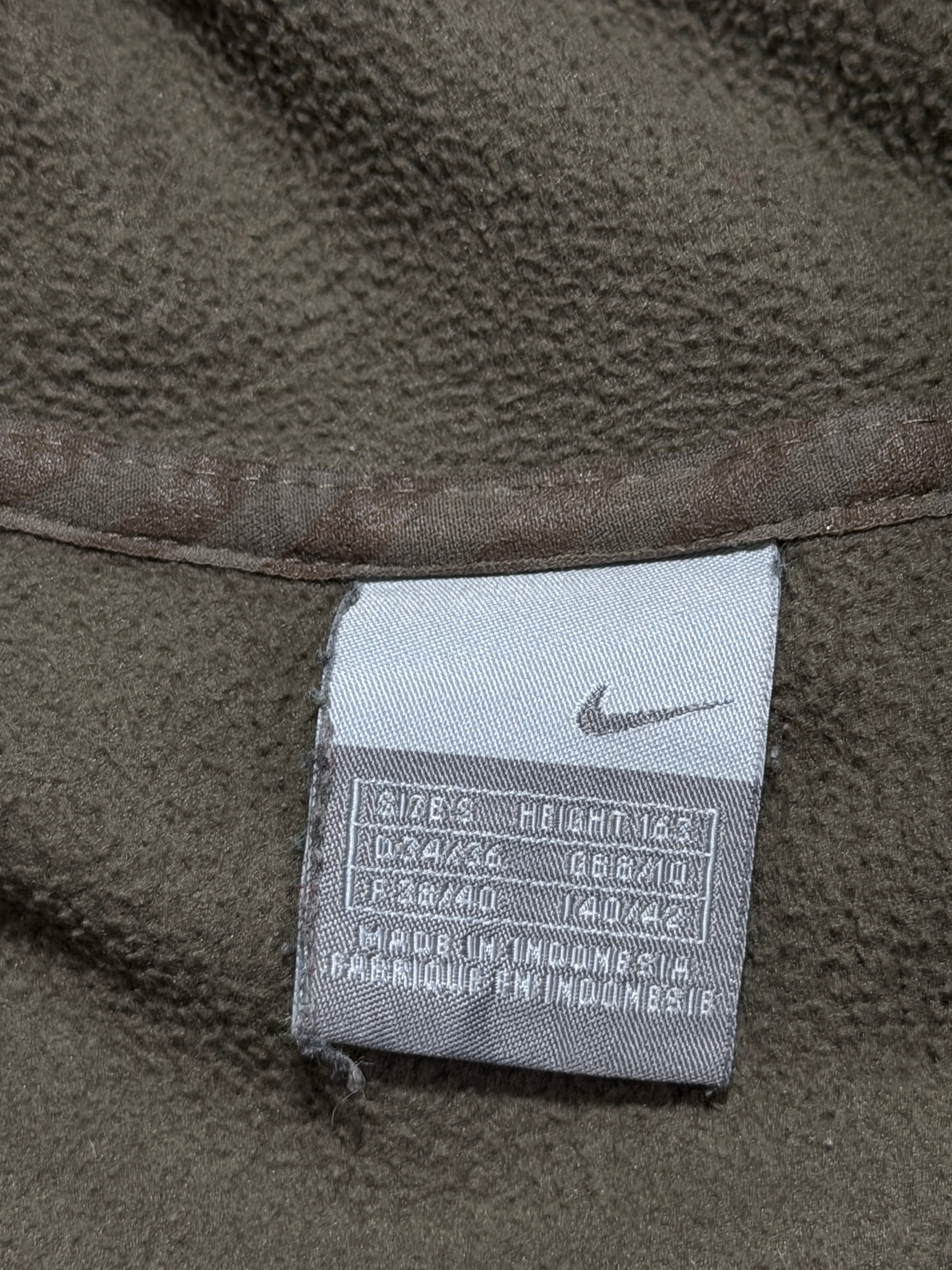 Nike 2000s zip up hoodie polar bluza z kapturem khaki