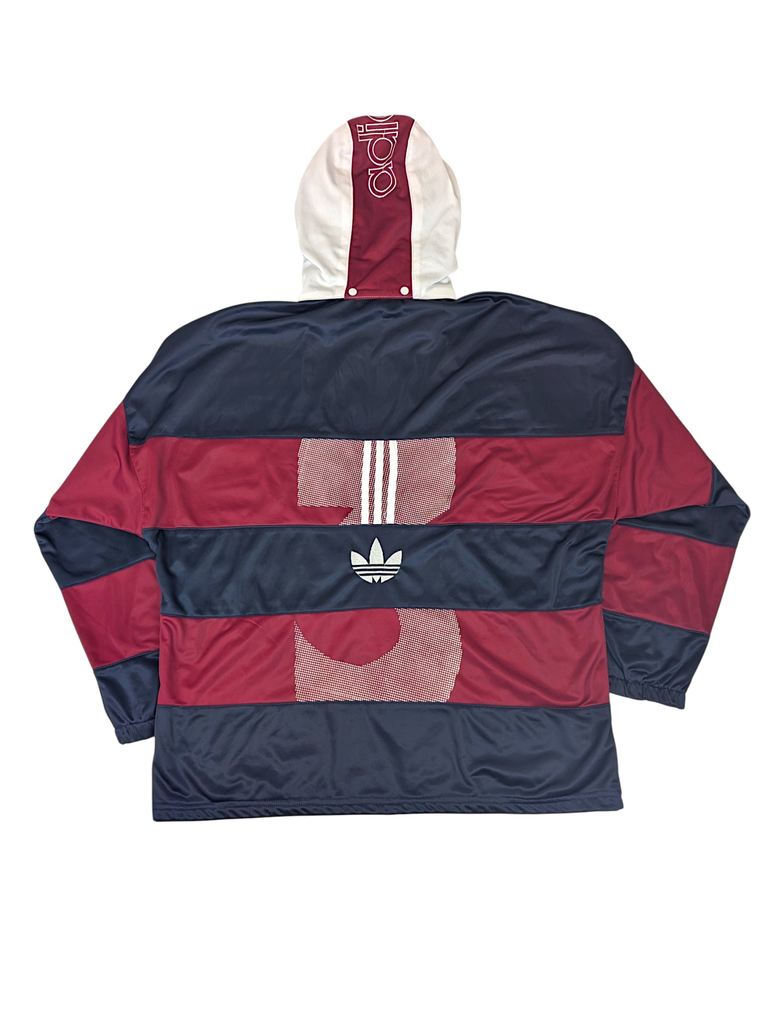 Adidas 90s vintage bluza z kapturem w paski retro oldschool 2000s oversize 2XL