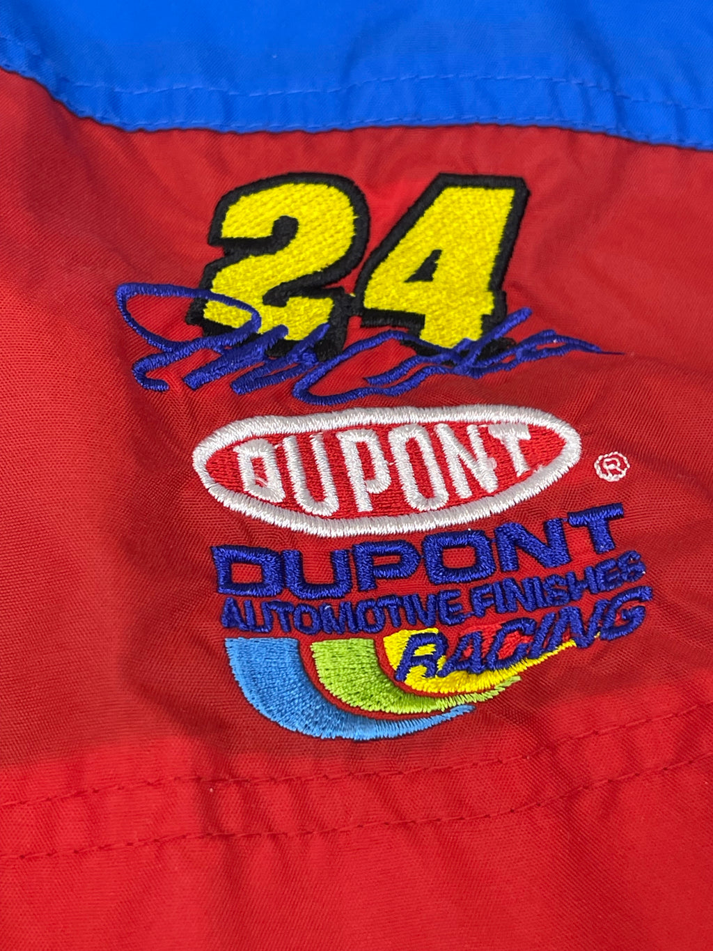 Jeff Gordon NASCAR kurtka wyścigowa amerykańska z kapturem wiatrówka polar vintage 90s