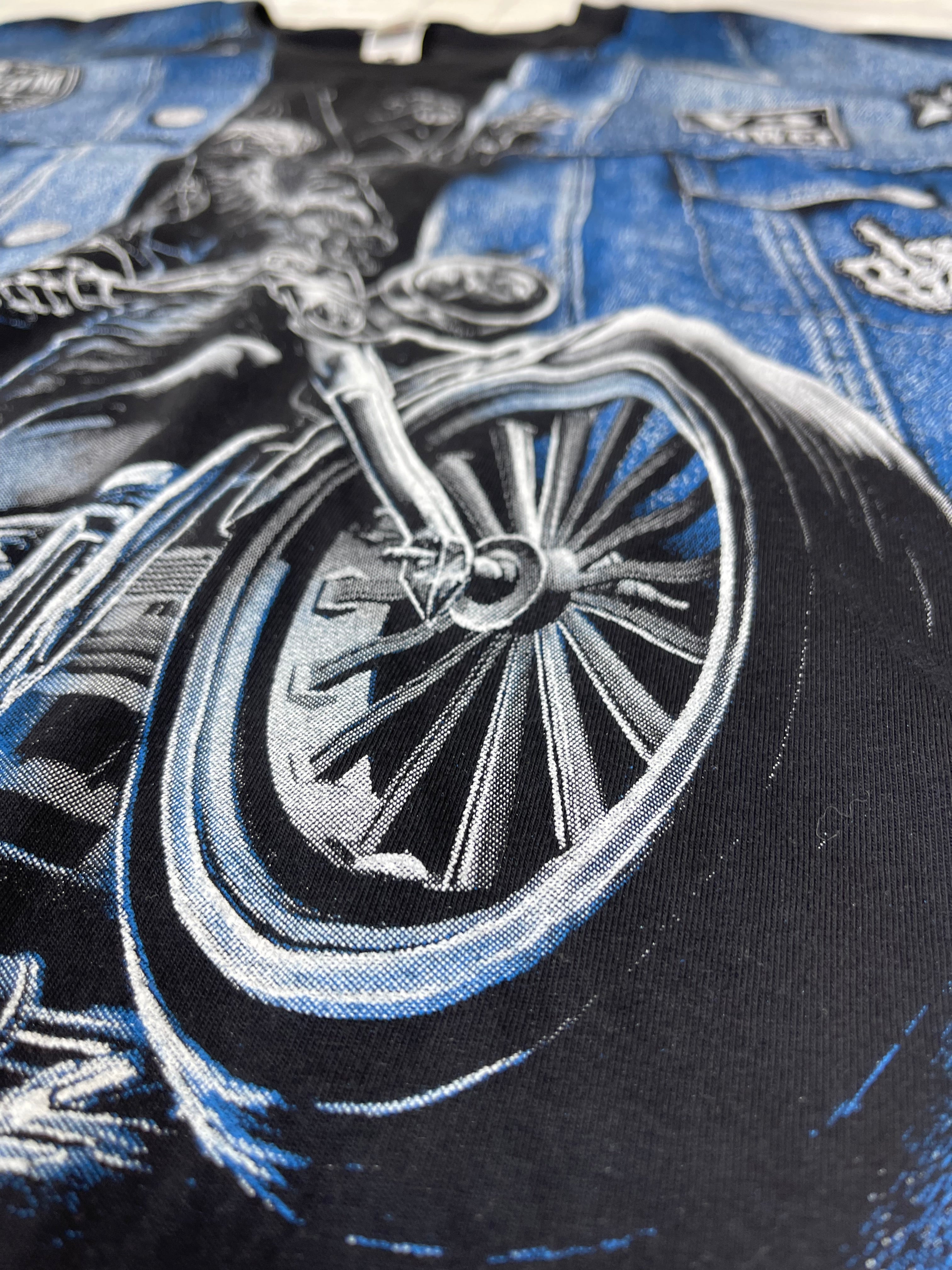 Biker Harley Davidson grunge punk skull vintage koszulka z grafiką nadrukiem