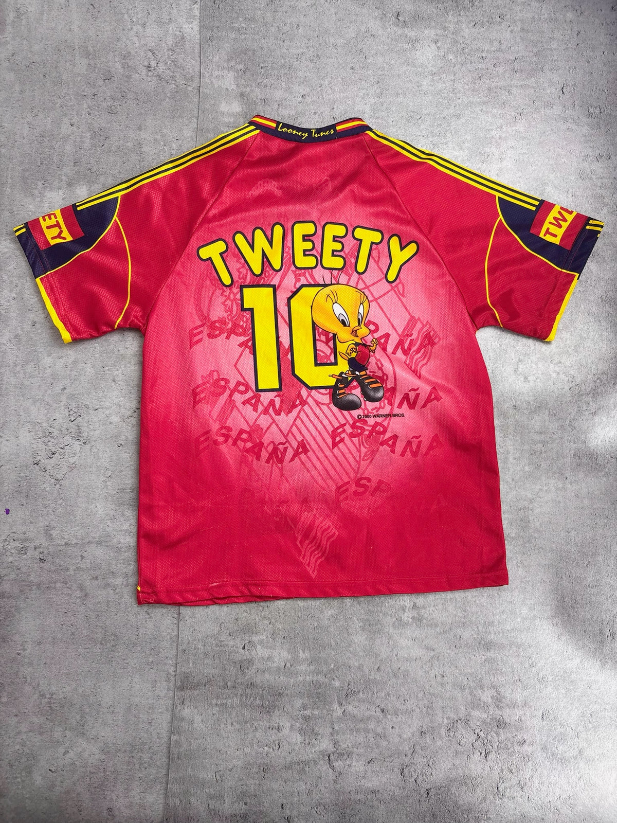 1999 Looney Tunes Tweety x Spain National Team Soccer AOP 90s Vintage Jersey