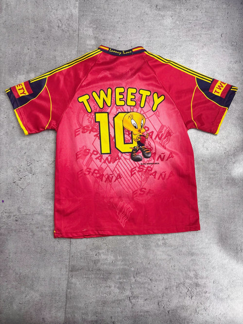 1999 Looney Tunes Tweety x Spain National Team Soccer AOP 90s Vintage Jersey