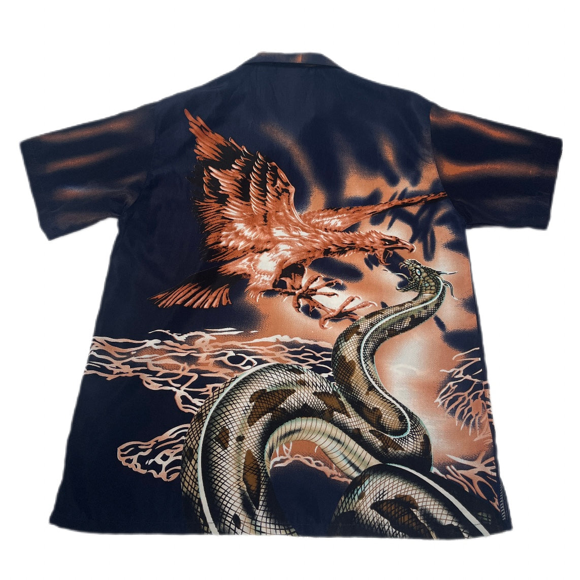 Y2K Shirt Button Up Dragon Snake Fenix Japan Style fullprint koszula ze smokiem i wężem Fuhua