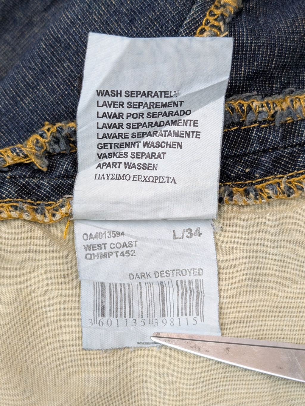 Quiksilver 90s 2000s Vintage Baggy Ciemne Jeansy spodnie jeansowe