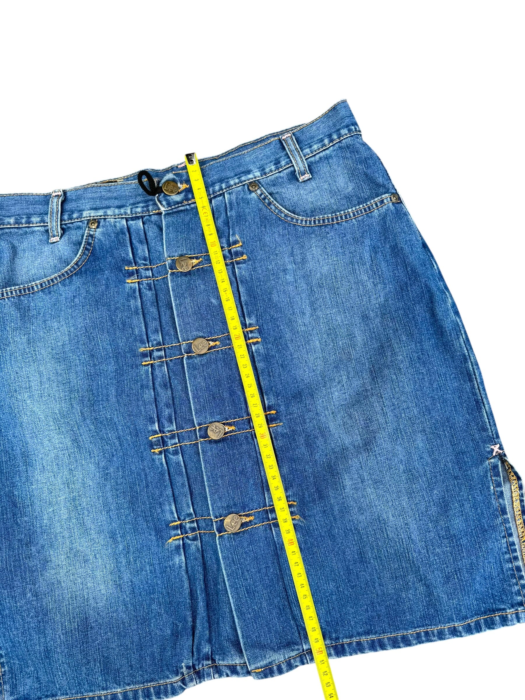 Lee Vintage 90s rozpinana spódnica jeansowa dżinsowa Mini Sexy