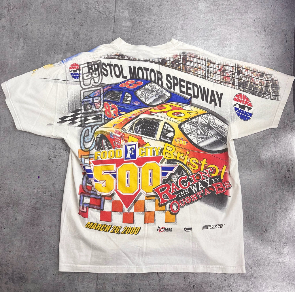 2000 Bristol Motor Speedway Chase Authentics AOP Vintage Tee Shirt Nascar Cup Series Racing