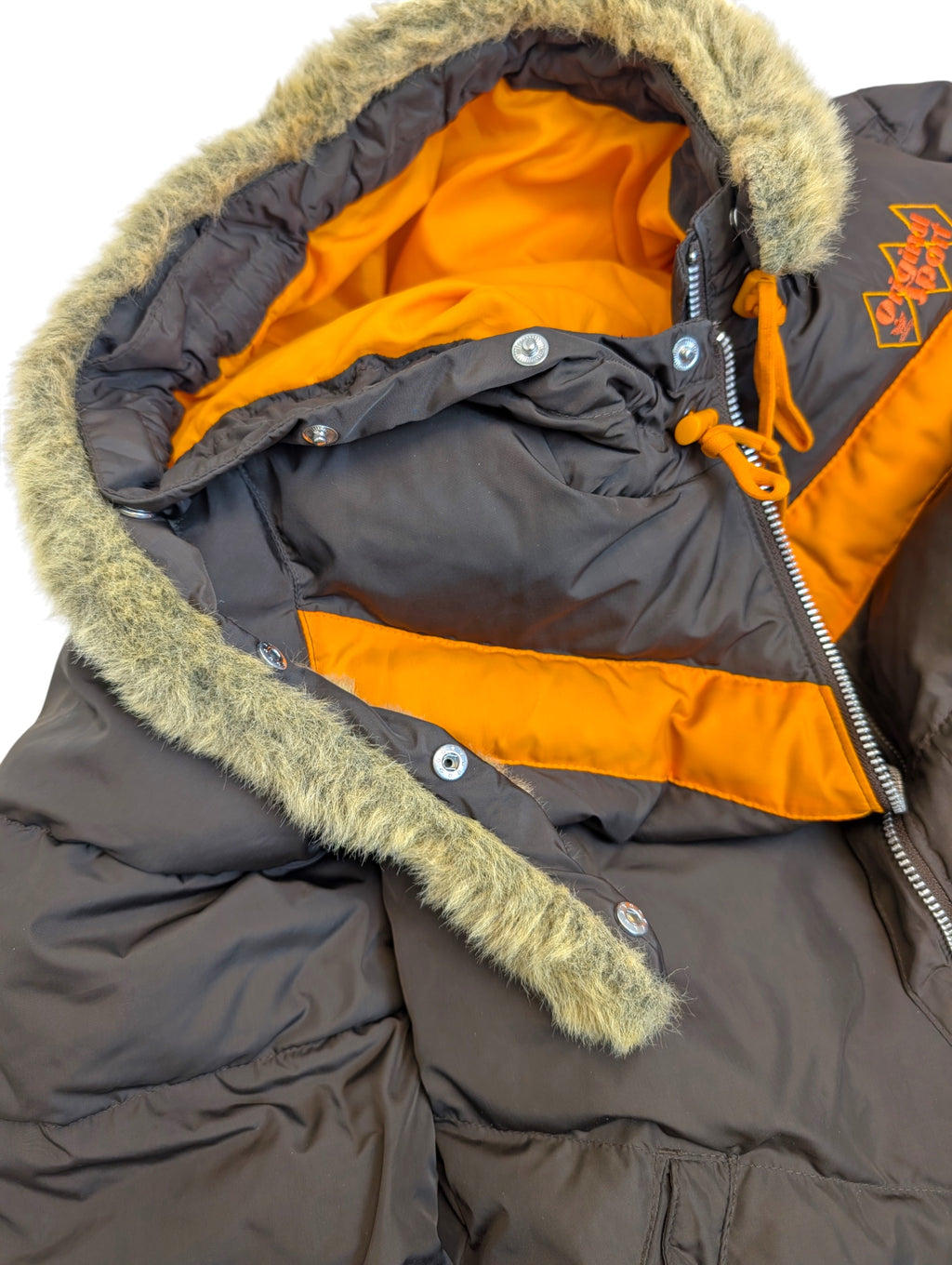 2006 Adidas Puffer Kurtka Puchowa z futerkiem na kapturze y2k