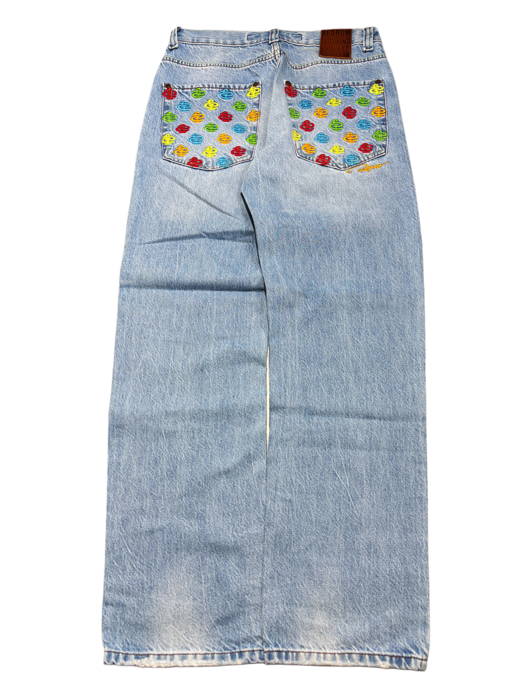 2000S Red Rum jeans baggy swag nadruki