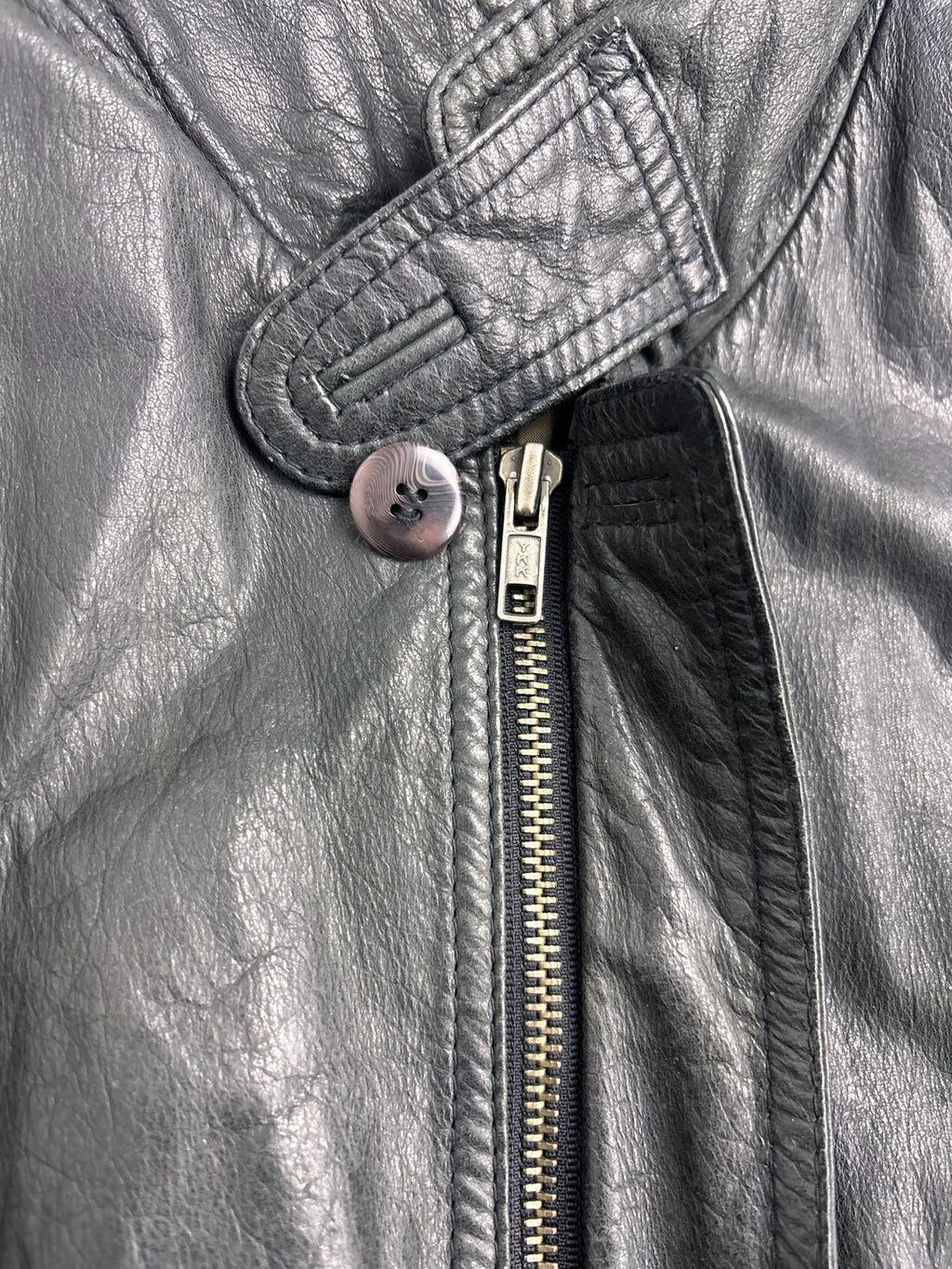 90s Leather Bomber Jacket Flight Skórzana Kurtka Naturalna Rozpinana